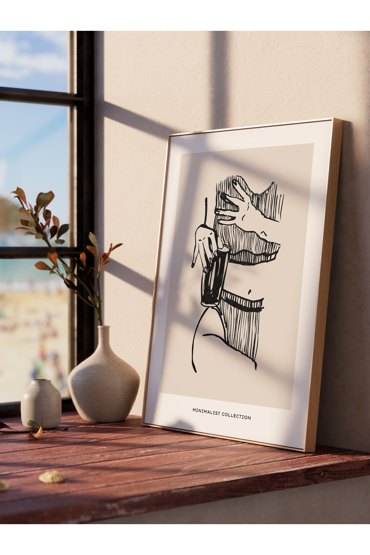 Soft Boho Çerçevesiz Duvar Posteri, İskandinav Temalı Poster - Salon, Mutfak ve Yatak Odası Dekoru