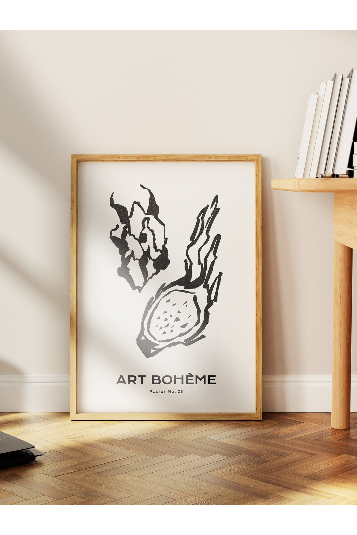 Soft Boho Çerçevesiz Duvar Posteri, İskandinav Temalı Poster - Salon, Mutfak ve Yatak Odası Dekoru