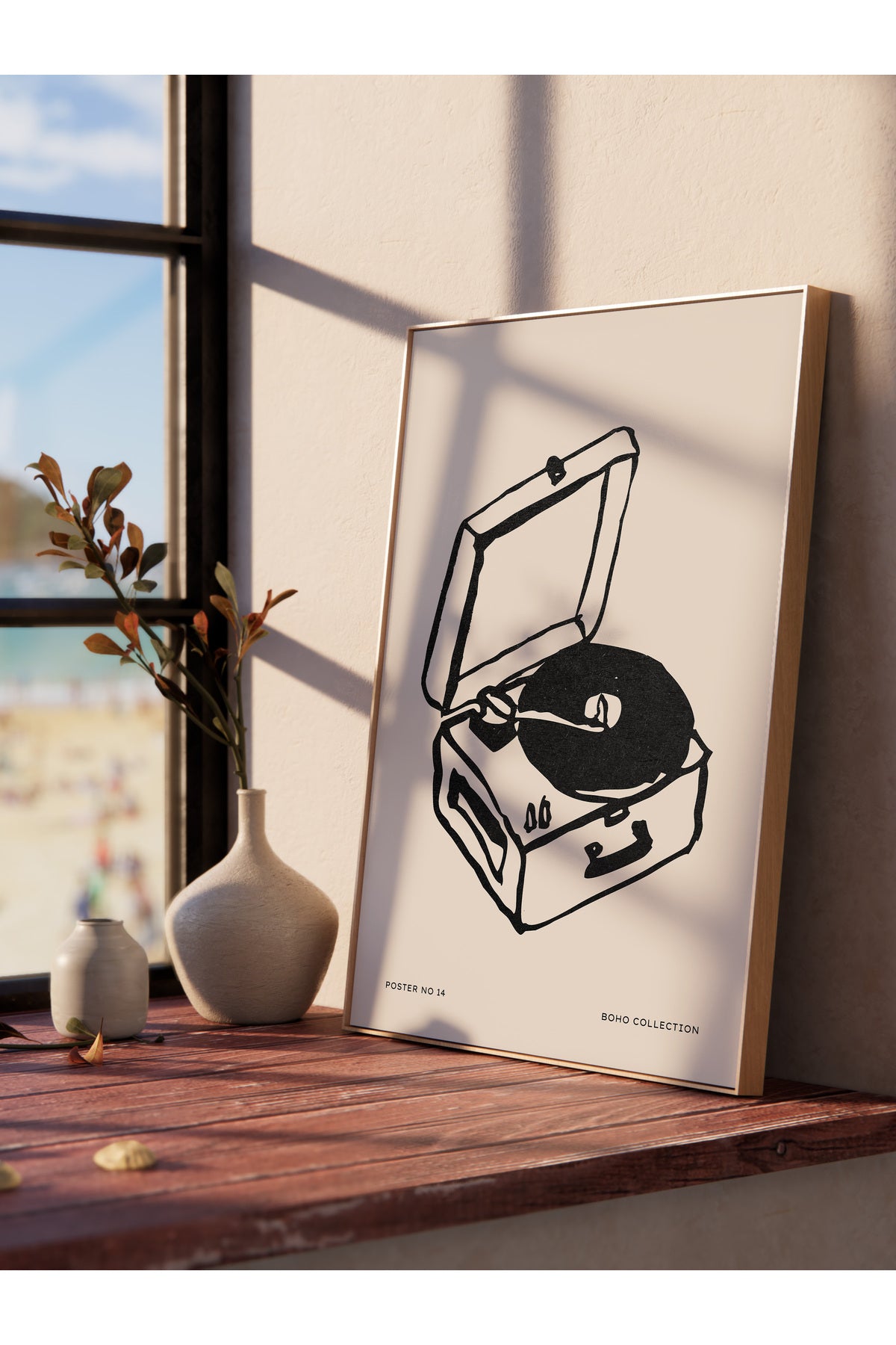 Soft Boho Çerçevesiz Duvar Posteri, İskandinav Temalı Poster - Salon, Mutfak ve Yatak Odası Dekoru