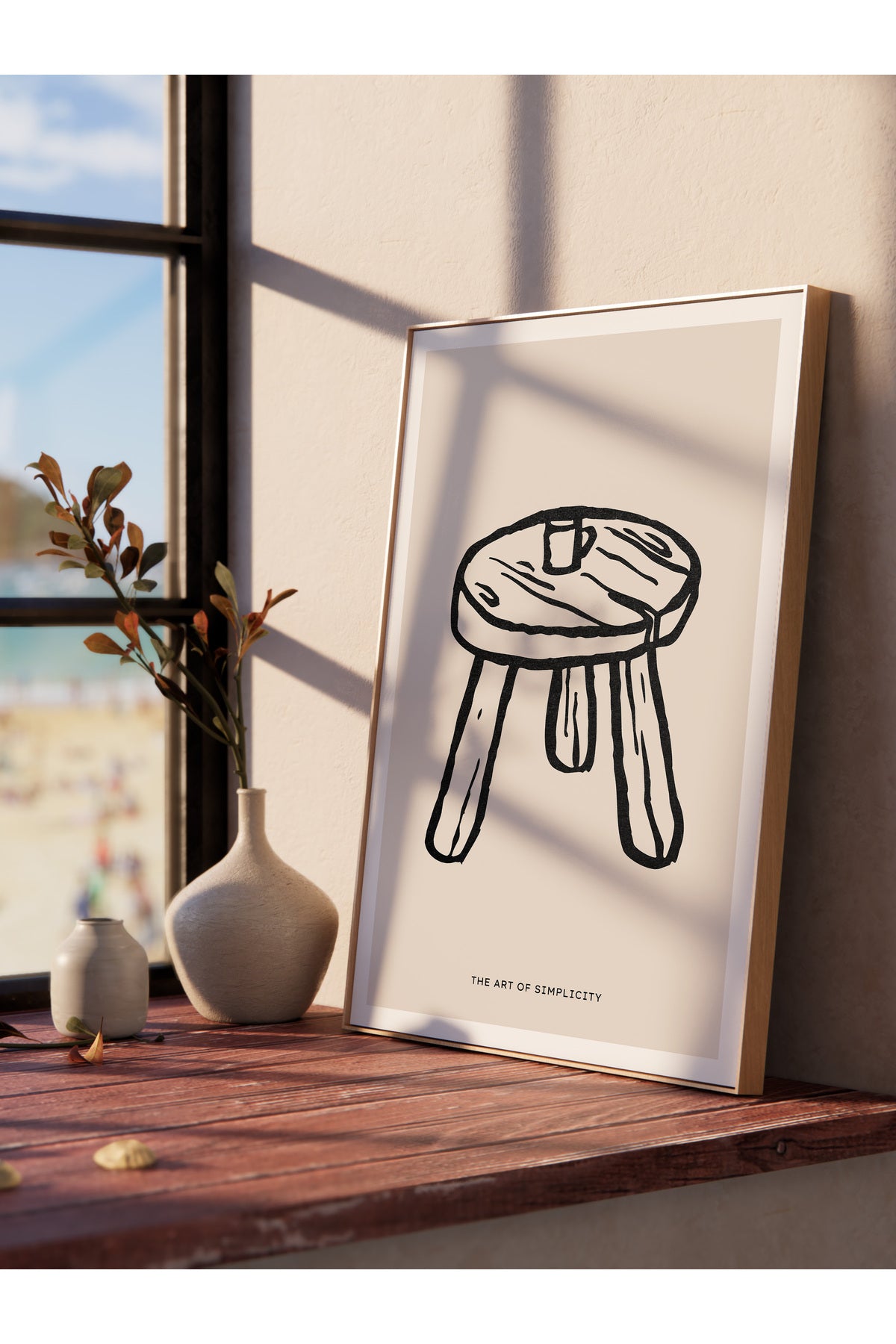 Soft Boho Çerçevesiz Duvar Posteri, İskandinav Temalı Poster - Salon, Mutfak ve Yatak Odası Dekoru