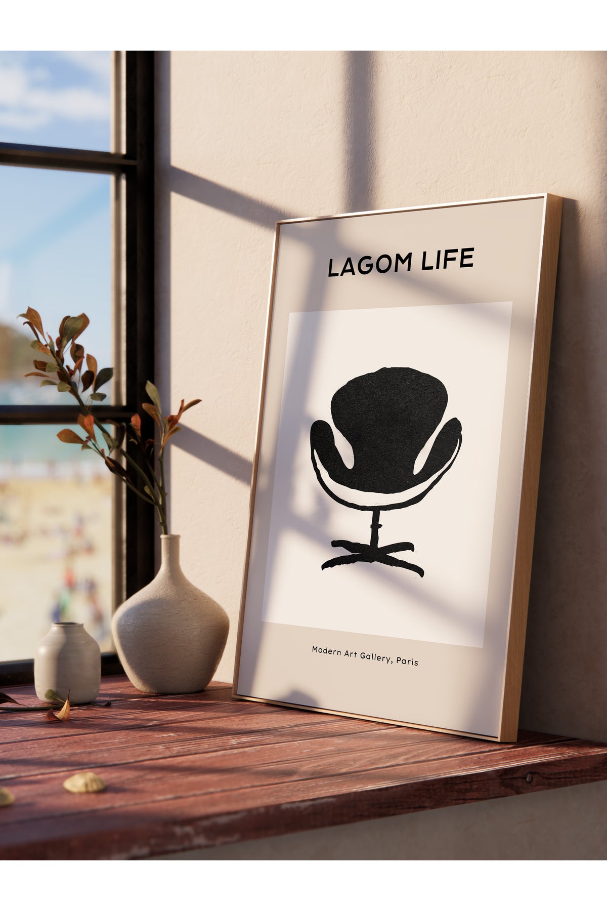 Soft Boho Çerçevesiz Duvar Posteri, İskandinav Temalı Poster - Salon, Mutfak ve Yatak Odası Dekoru