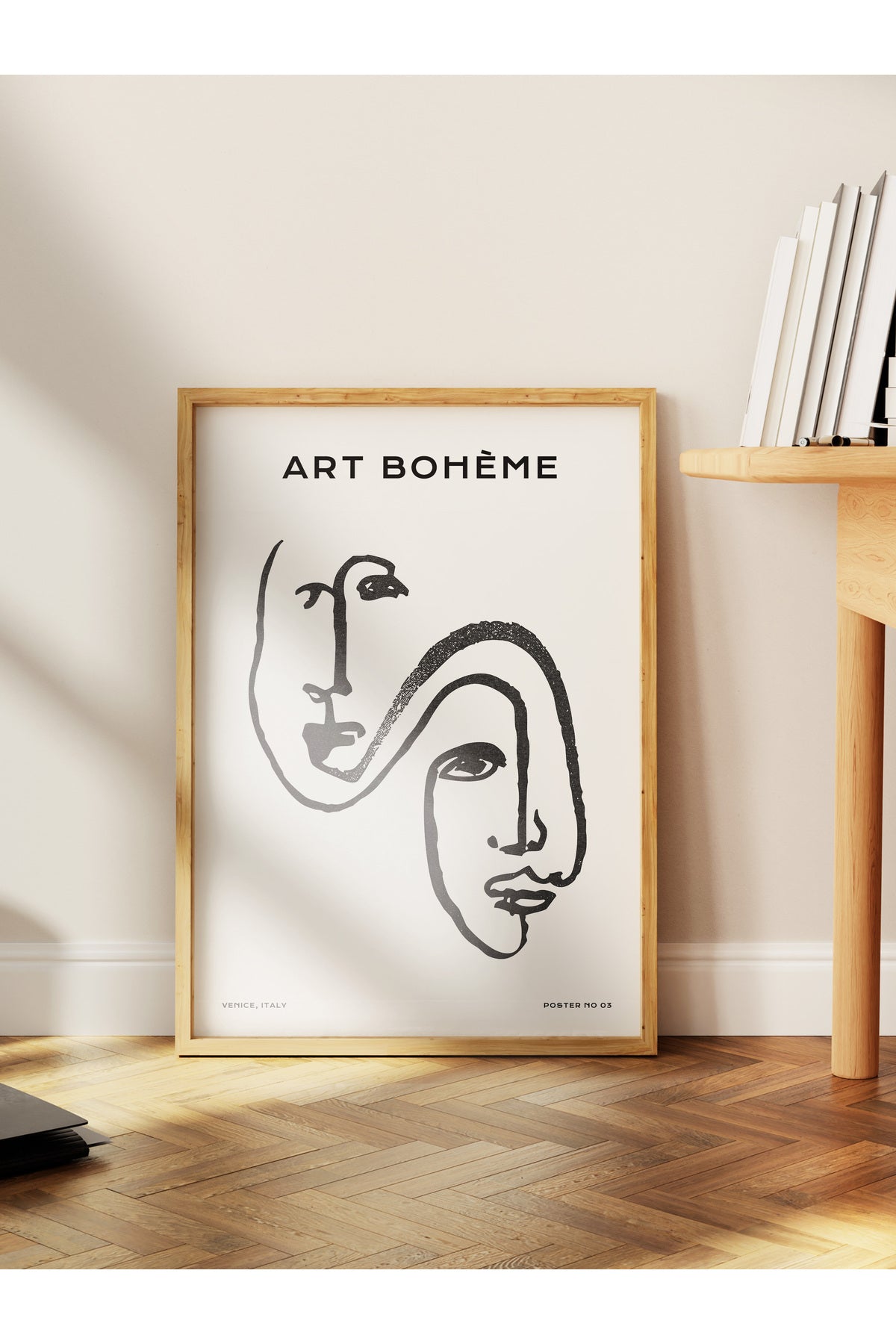 Soft Boho Çerçevesiz Duvar Posteri, İskandinav Temalı Poster - Salon, Mutfak ve Yatak Odası Dekoru