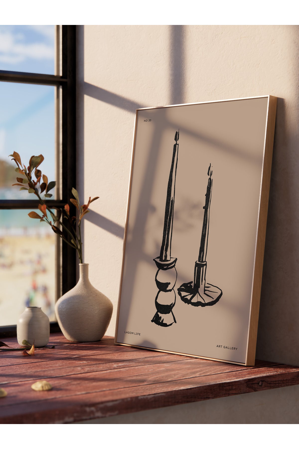 Soft Boho Çerçevesiz Duvar Posteri, İskandinav Temalı Poster - Salon, Mutfak ve Yatak Odası Dekoru