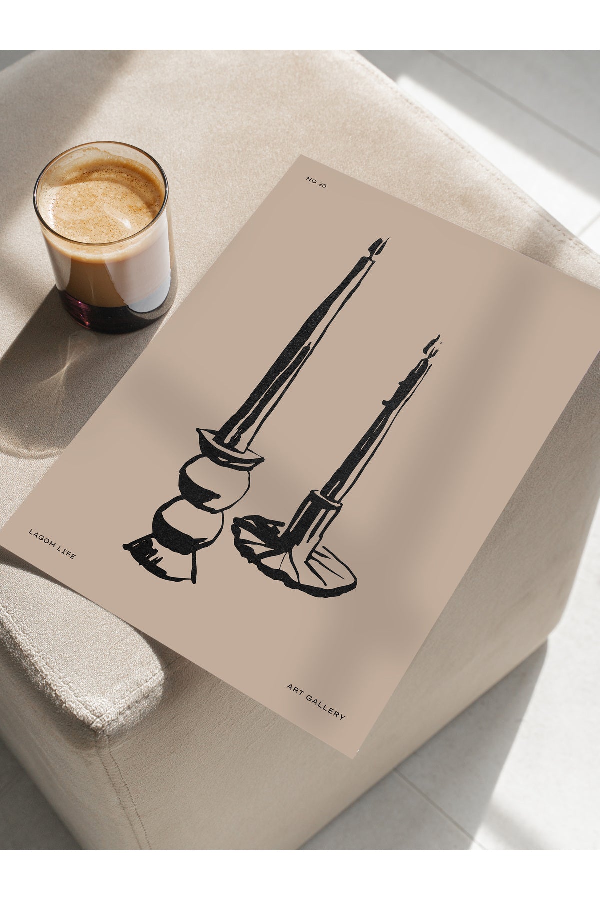 Soft Boho Çerçevesiz Duvar Posteri, İskandinav Temalı Poster - Salon, Mutfak ve Yatak Odası Dekoru