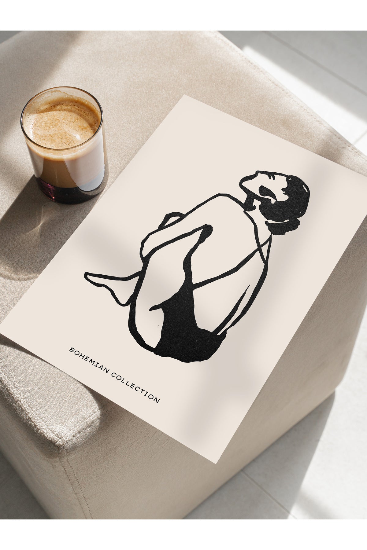 Soft Boho Çerçevesiz Duvar Posteri, İskandinav Temalı Poster - Salon, Mutfak ve Yatak Odası Dekoru