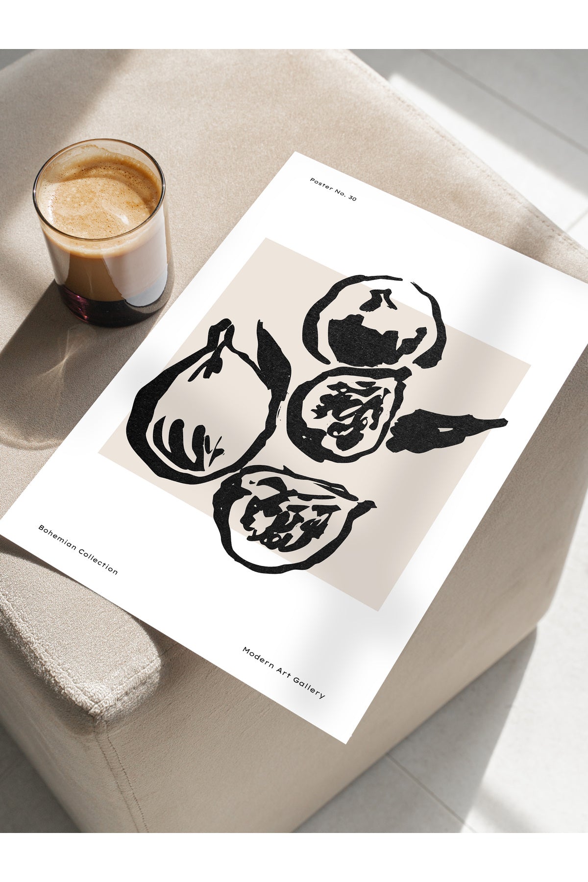 Soft Boho Çerçevesiz Duvar Posteri, İskandinav Temalı Poster - Salon, Mutfak ve Yatak Odası Dekoru