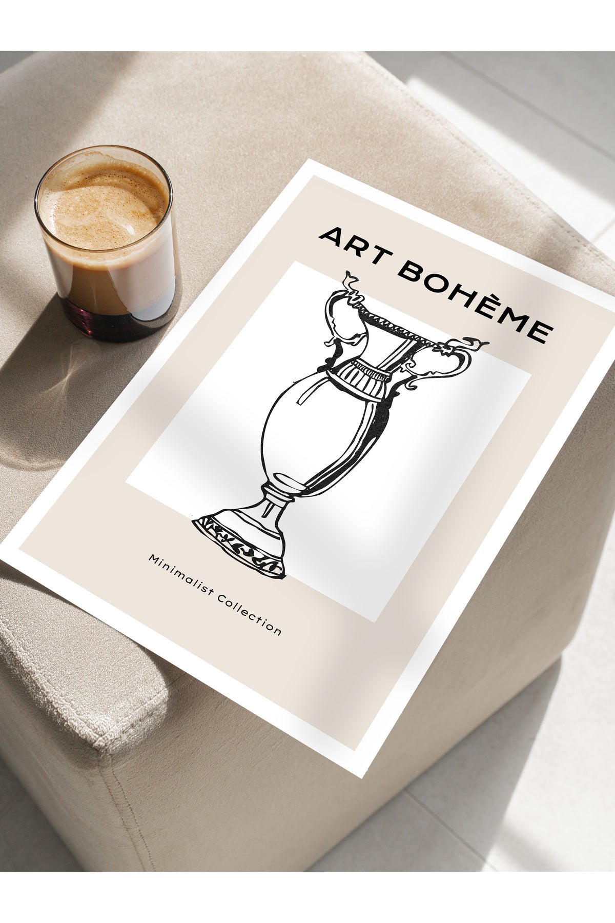 Soft Boho Çerçevesiz Duvar Posteri, İskandinav Temalı Poster - Salon, Mutfak ve Yatak Odası Dekoru