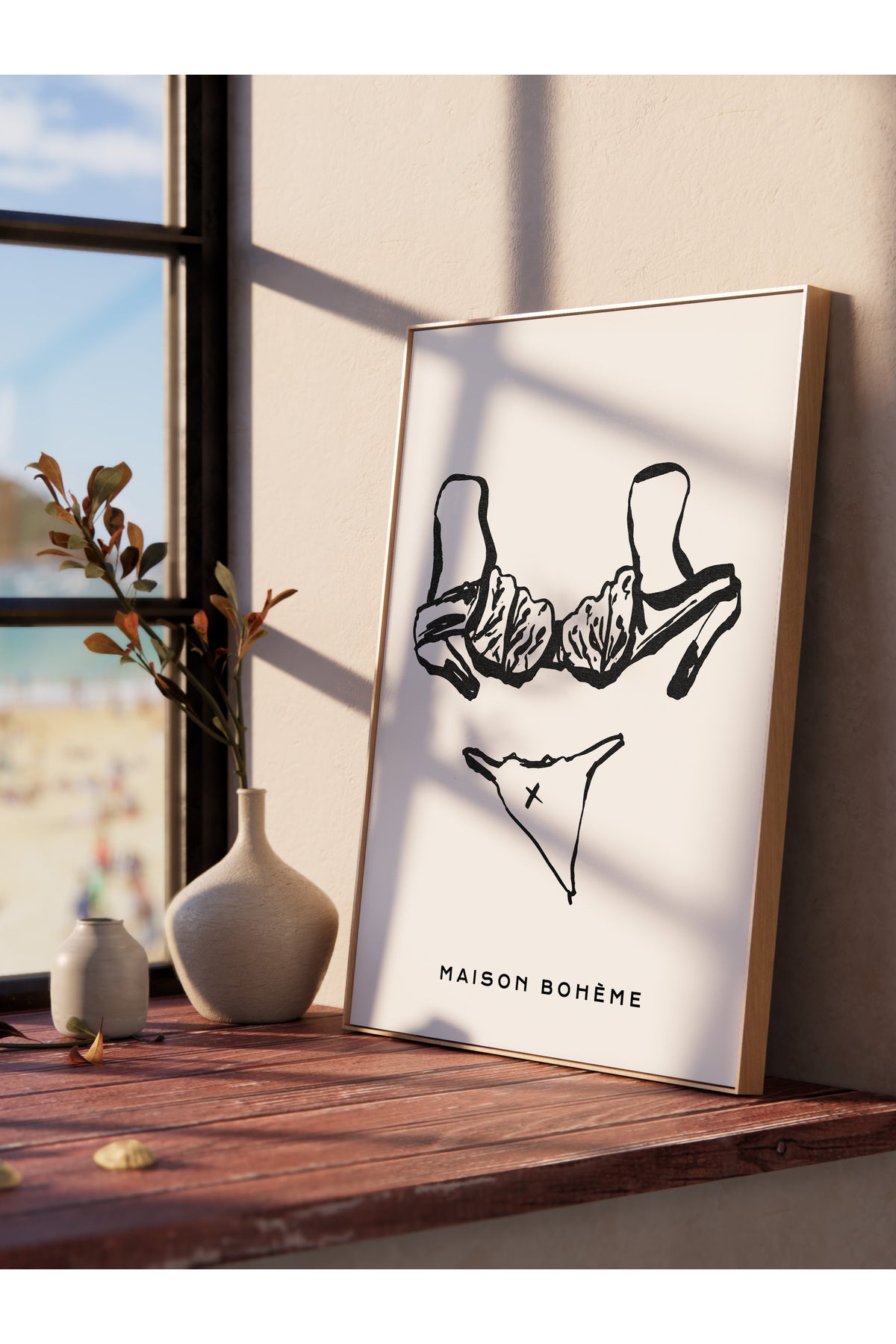 Soft Boho Çerçevesiz Duvar Posteri, İskandinav Temalı Poster - Salon, Mutfak ve Yatak Odası Dekoru