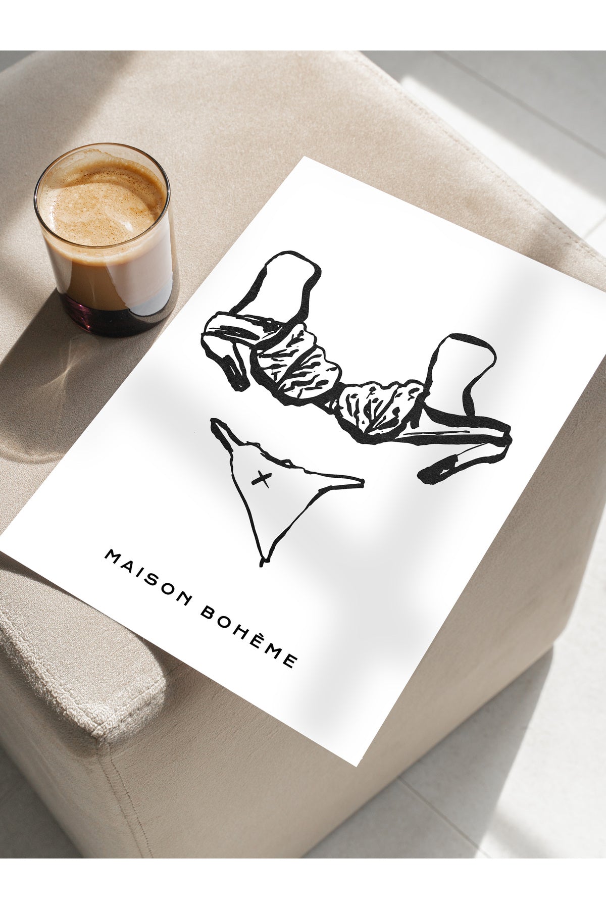 Soft Boho Çerçevesiz Duvar Posteri, İskandinav Temalı Poster - Salon, Mutfak ve Yatak Odası Dekoru