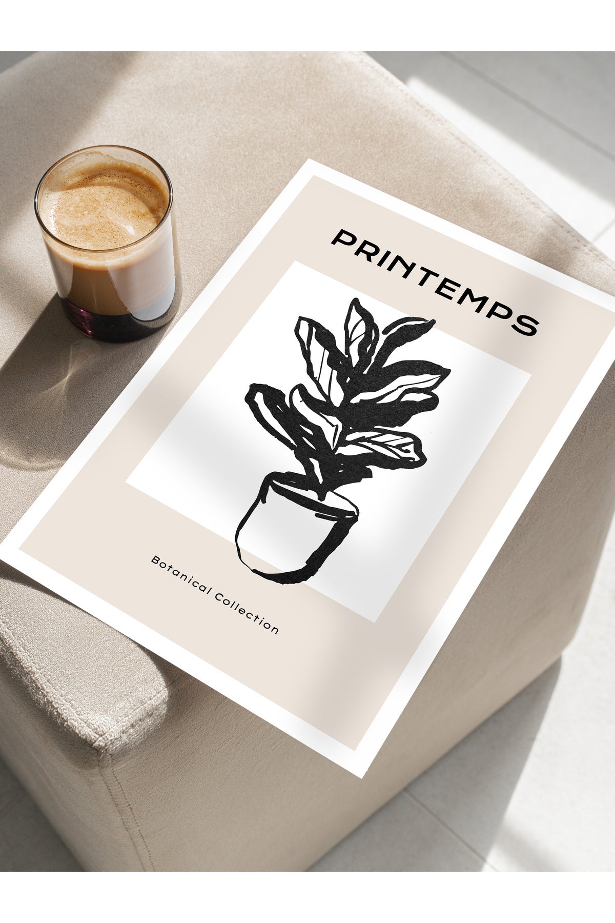 Soft Boho Çerçevesiz Duvar Posteri, İskandinav Temalı Poster - Salon, Mutfak ve Yatak Odası Dekoru