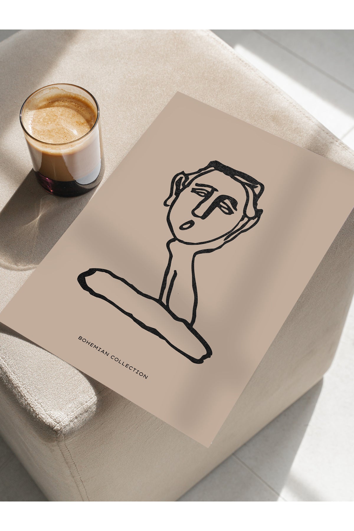 Soft Boho Çerçevesiz Duvar Posteri, İskandinav Temalı Poster - Salon, Mutfak ve Yatak Odası Dekoru