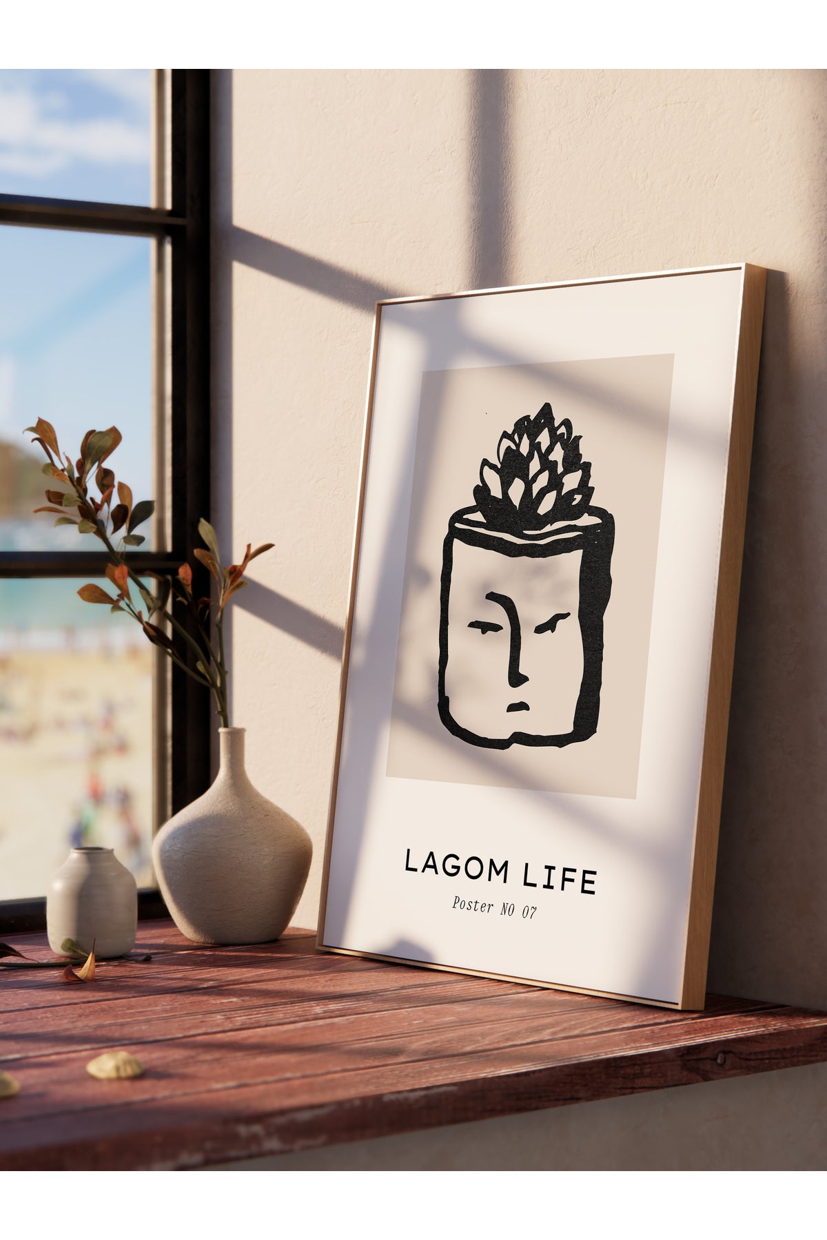 Soft Boho Çerçevesiz Duvar Posteri, İskandinav Temalı Poster - Salon, Mutfak ve Yatak Odası Dekoru