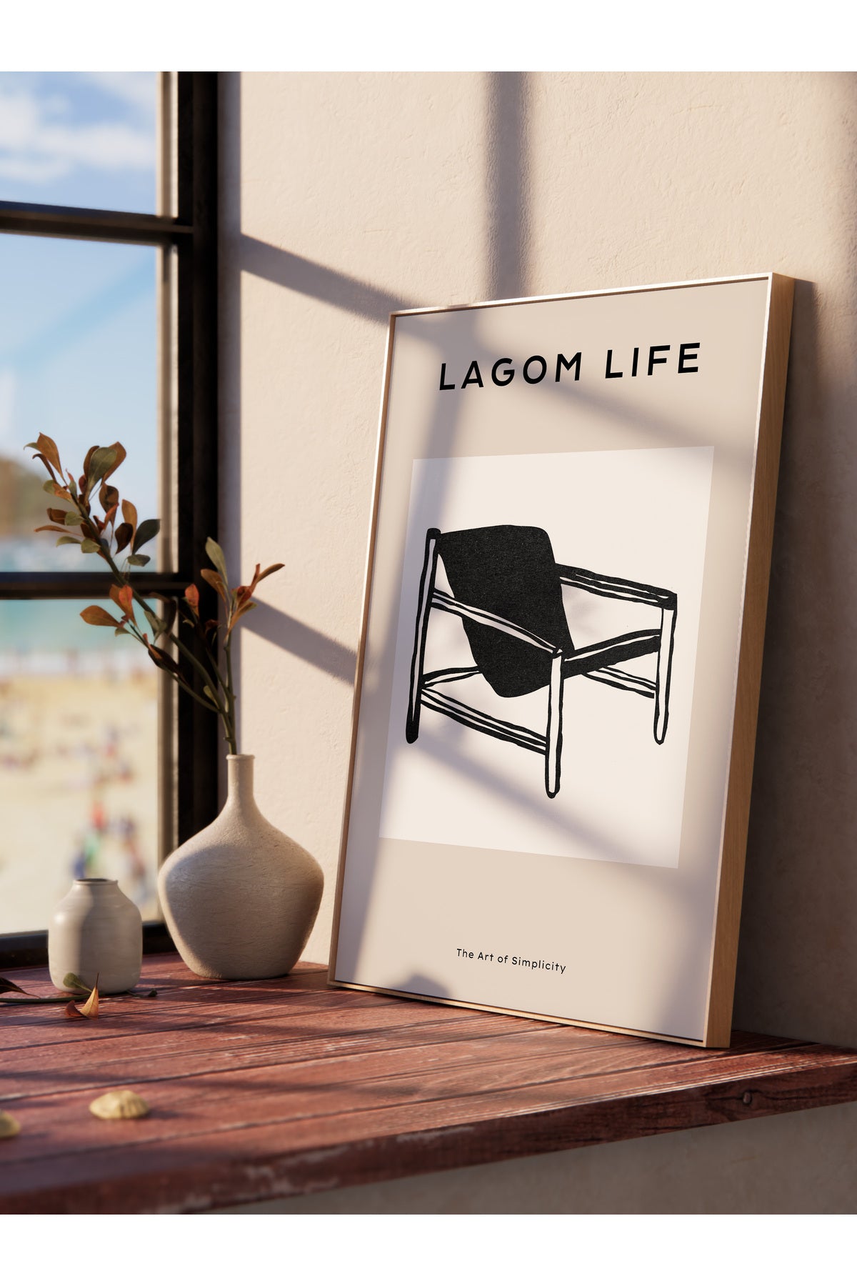 Soft Boho Çerçevesiz Duvar Posteri, İskandinav Temalı Poster - Salon, Mutfak ve Yatak Odası Dekoru