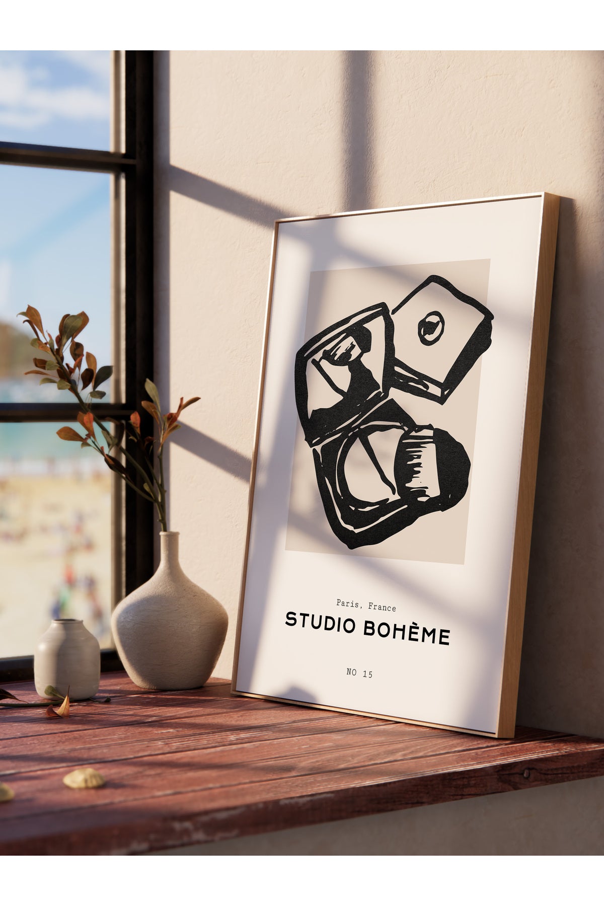 Soft Boho Çerçevesiz Duvar Posteri, İskandinav Temalı Poster - Salon, Mutfak ve Yatak Odası Dekoru