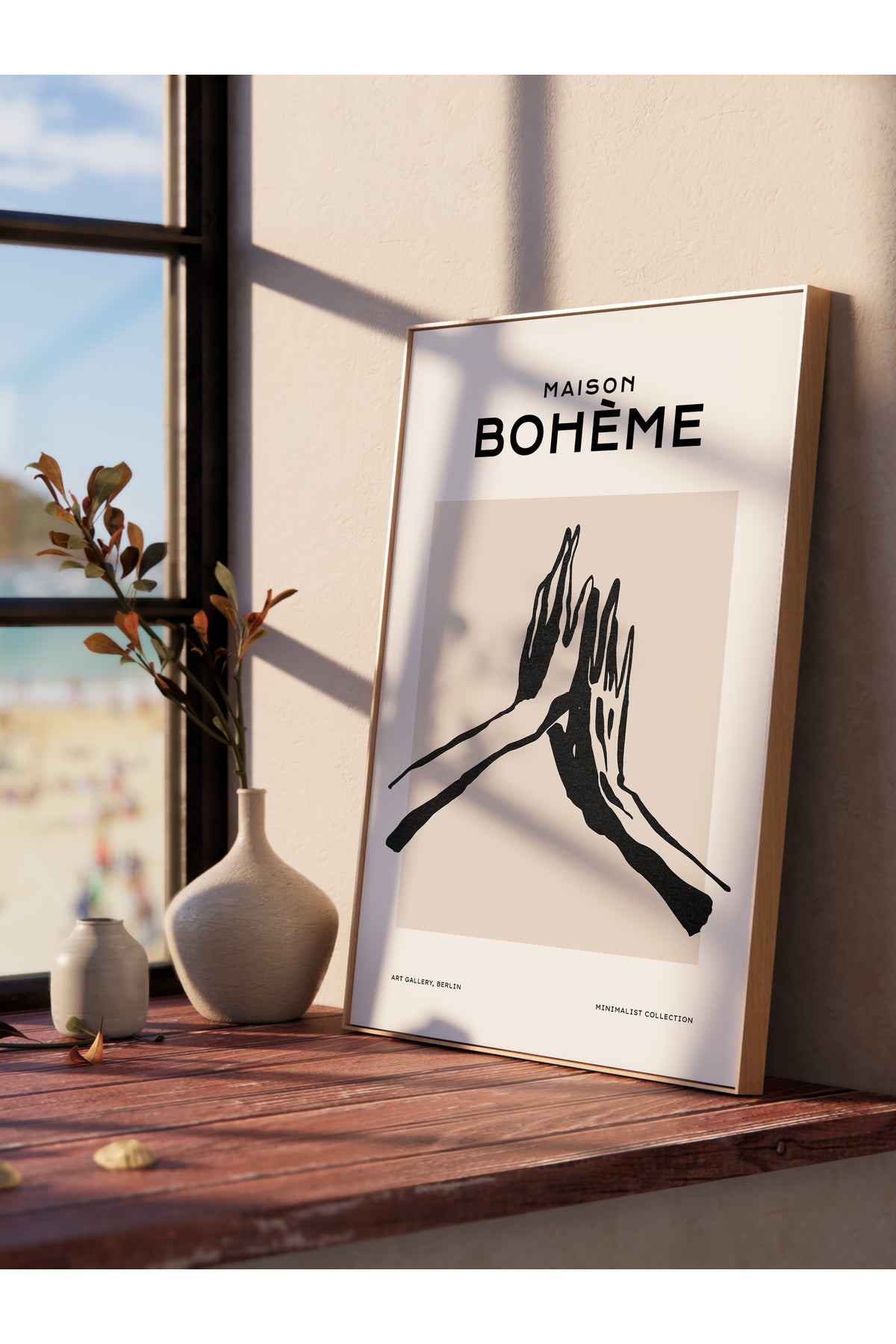 Soft Boho Çerçevesiz Duvar Posteri, İskandinav Temalı Poster - Salon, Mutfak ve Yatak Odası Dekoru