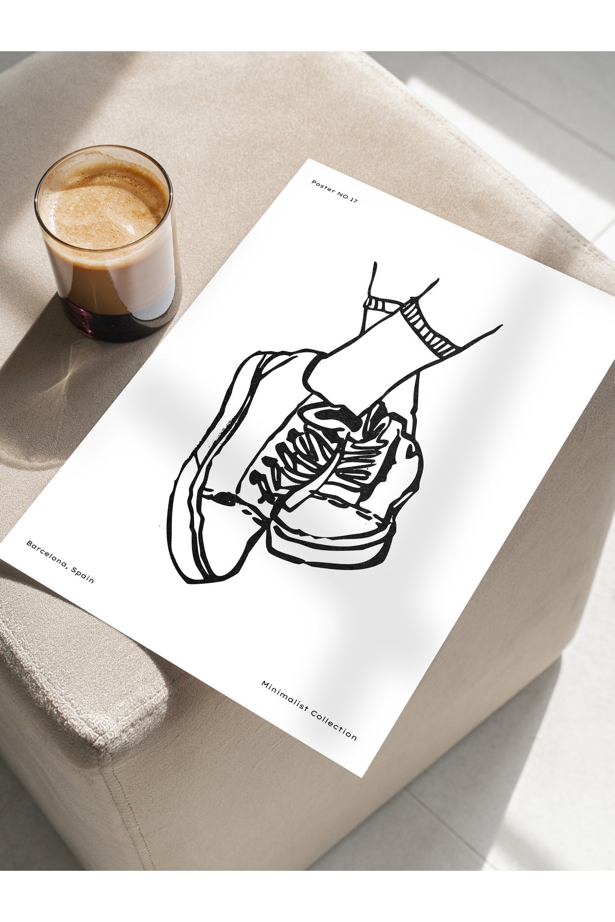 Soft Boho Çerçevesiz Duvar Posteri, İskandinav Temalı Poster - Salon, Mutfak ve Yatak Odası Dekoru