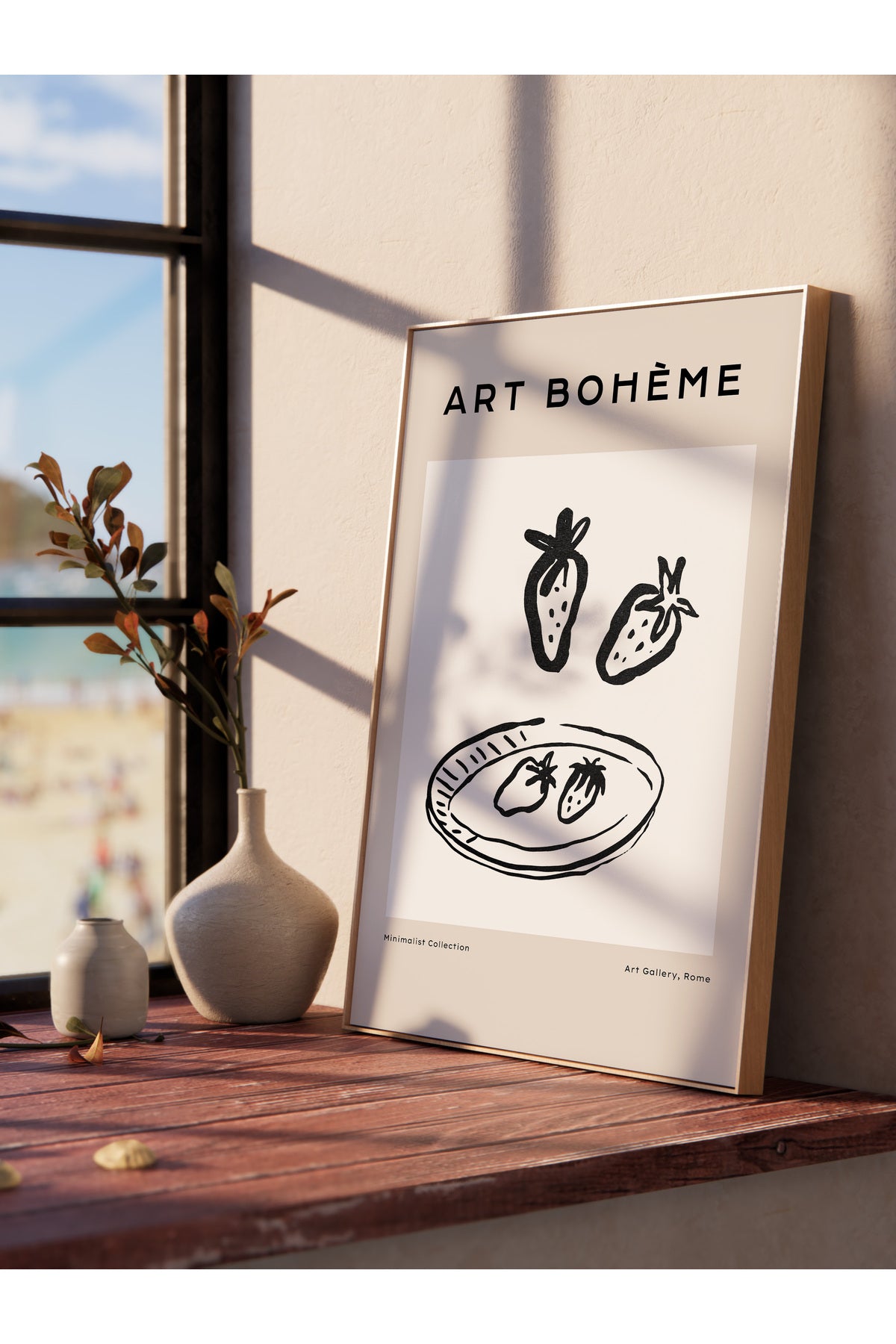 Soft Boho Çerçevesiz Duvar Posteri, İskandinav Temalı Poster - Salon, Mutfak ve Yatak Odası Dekoru