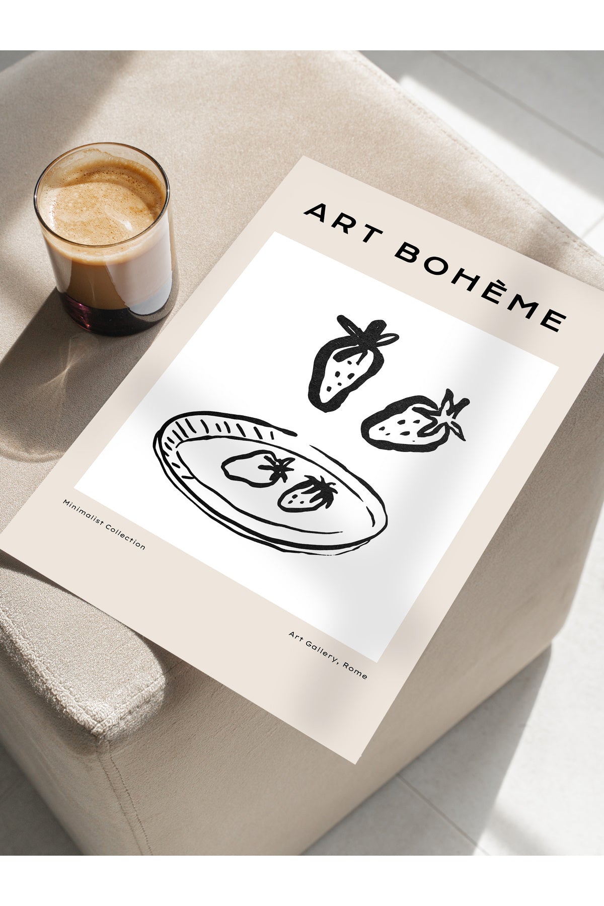 Soft Boho Çerçevesiz Duvar Posteri, İskandinav Temalı Poster - Salon, Mutfak ve Yatak Odası Dekoru