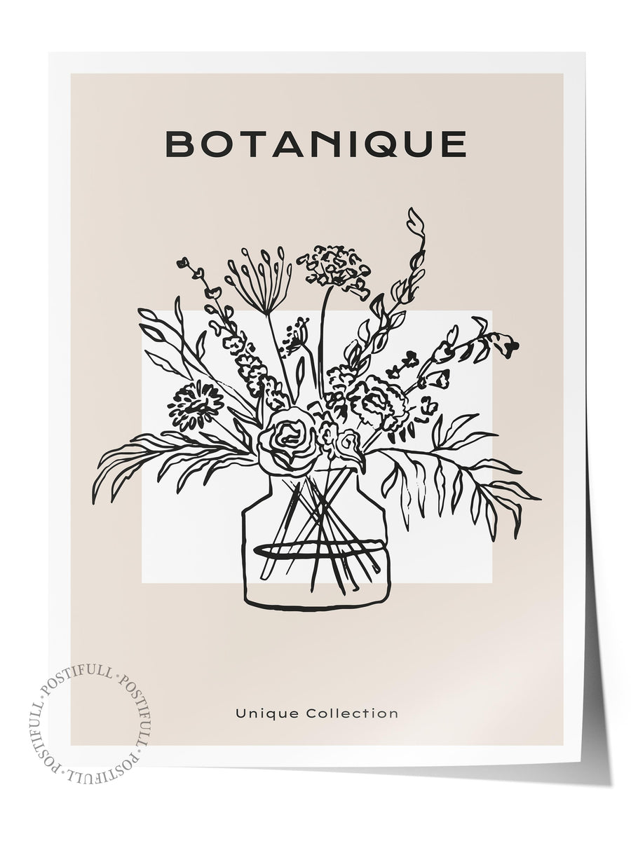 Farklı Tonlarda BOTANIQUE Bohem & Boho Çerçevesiz Poster