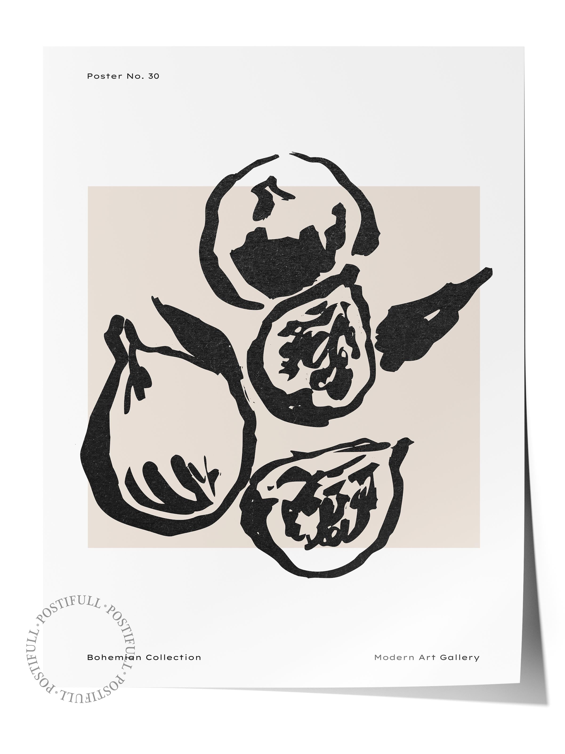 Soft Boho Çerçevesiz Duvar Posteri, İskandinav Temalı Poster - Salon, Mutfak ve Yatak Odası Dekoru