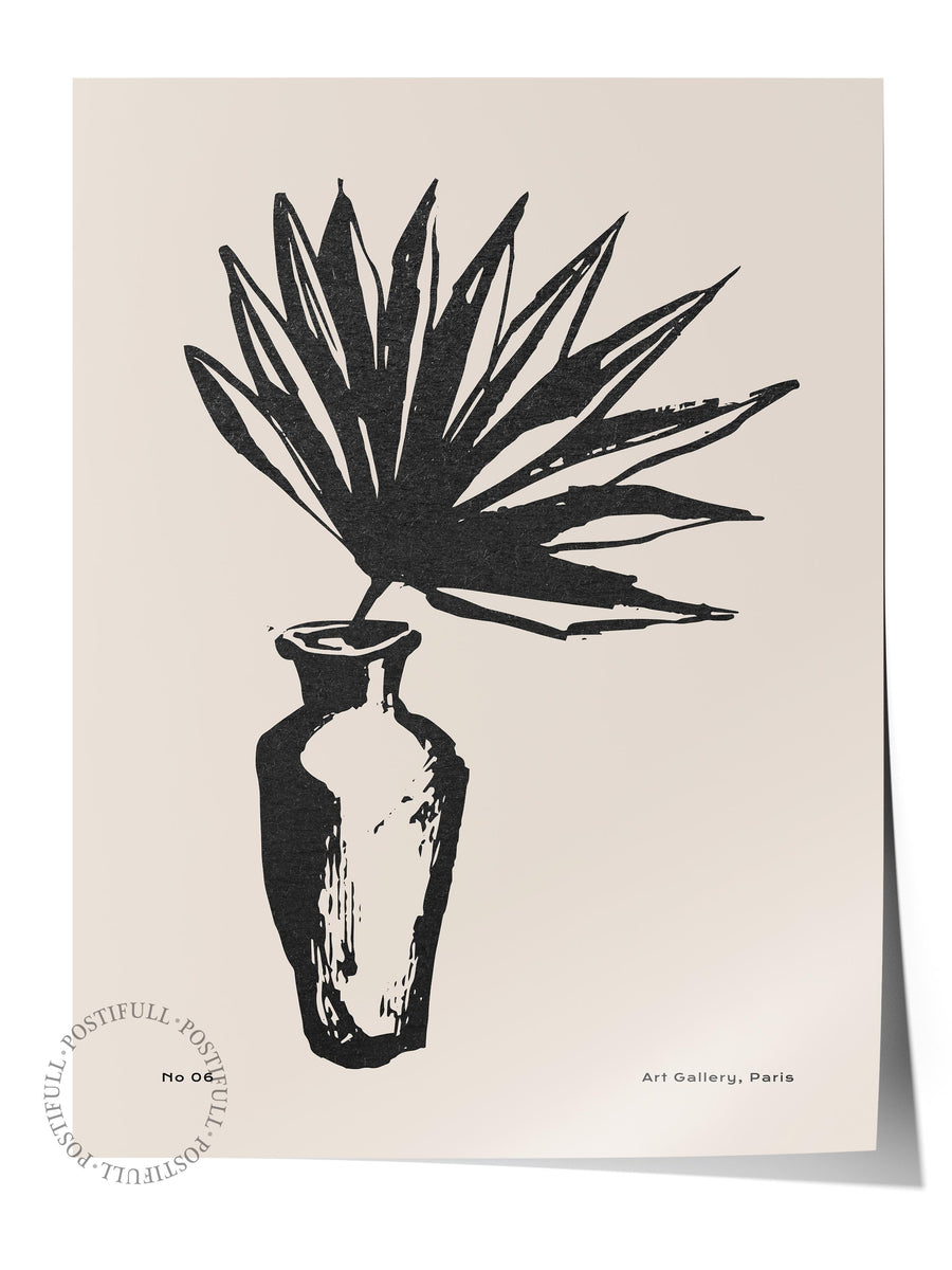 Vazoda Yaprak Bohem & Boho Çerçevesiz Poster