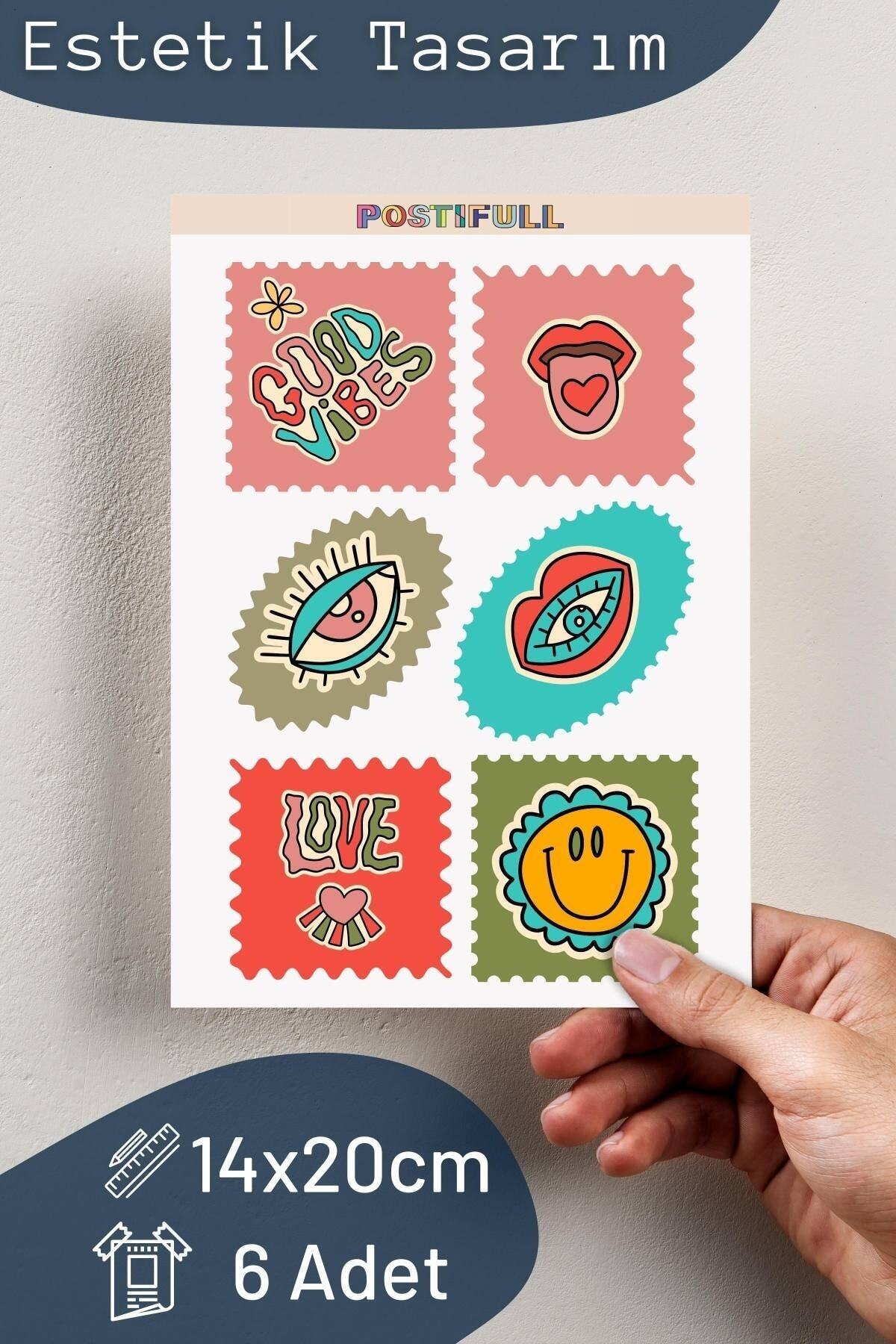 Soft Indie Temalı Sticker Seti - 6 Adet Etiket Seti- Telefon, Tablet, Defter Laptop Uyumlu Etiket