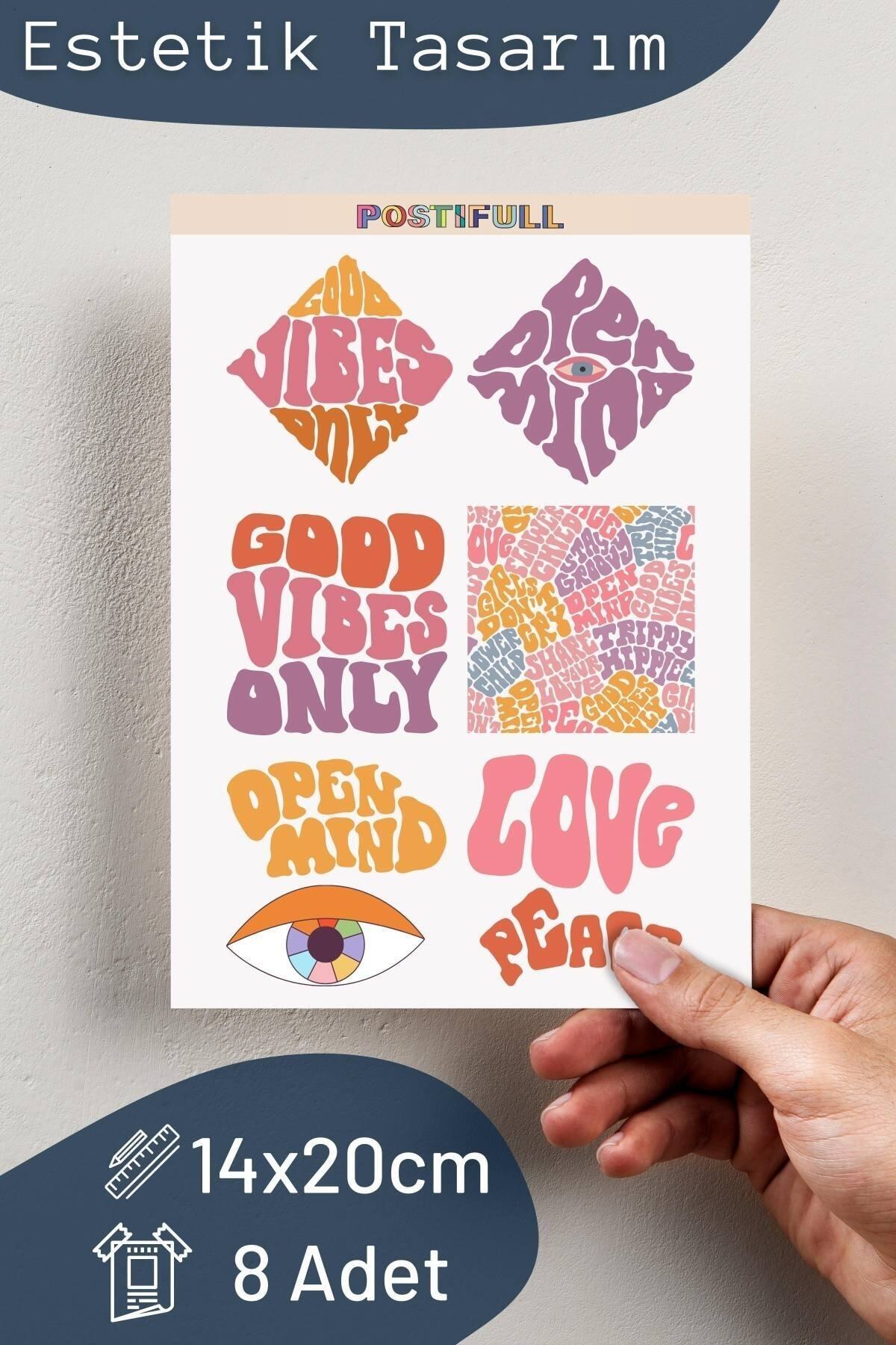 Soft Indie Temalı Sticker Seti - 8 Adet Etiket Seti- Telefon, Tablet, Defter Laptop Uyumlu Etiket
