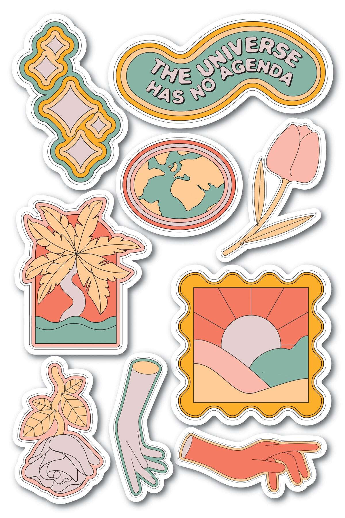Soft Indie Temalı Sticker Seti - 9 Adet Etiket Seti- Telefon, Tablet, Defter Laptop Uyumlu Etiket
