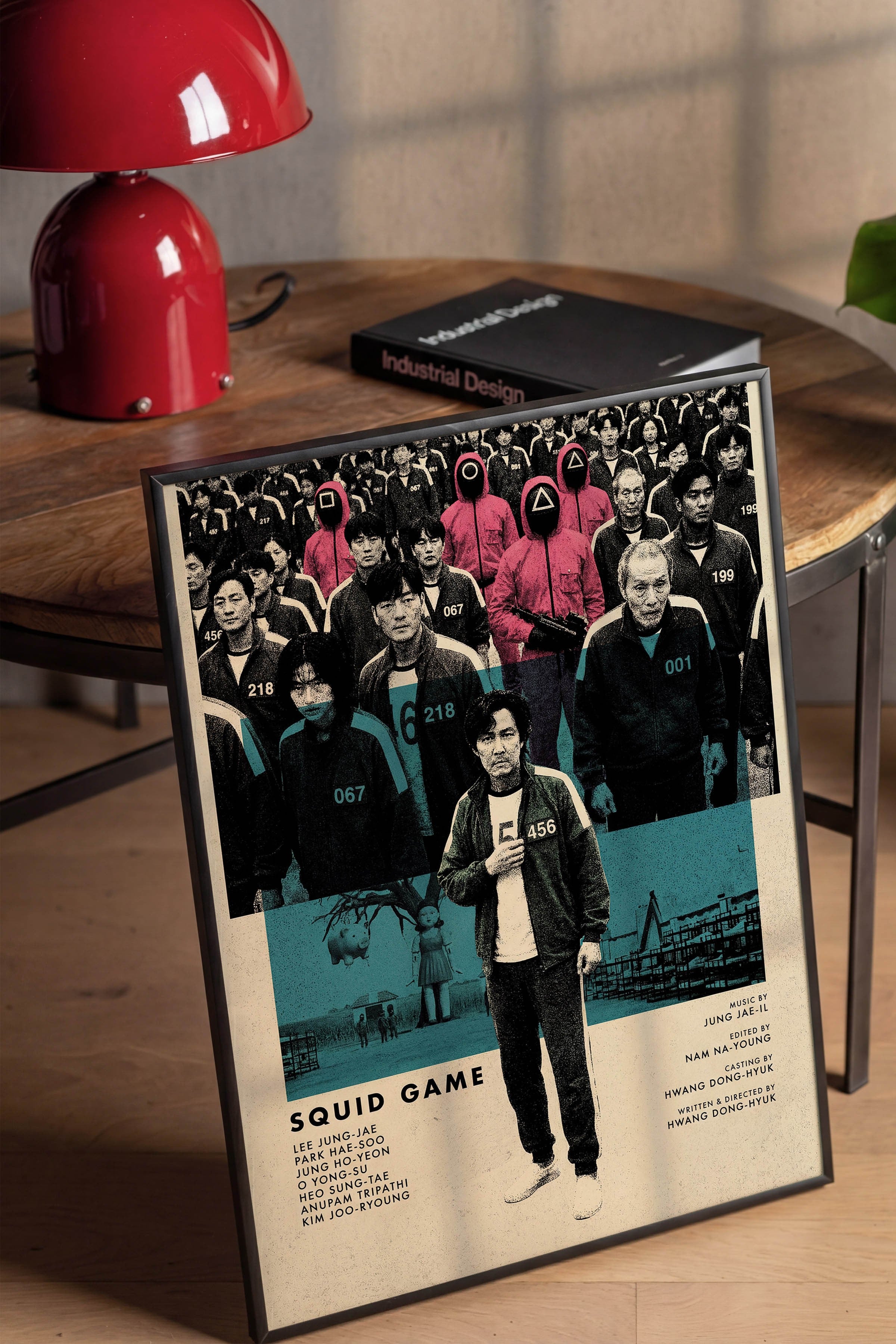 Squid Game Siyah Çerçeveli Poster, Sinema ve Dizi Tablo, Film Dizi Afişleri NO:112779
