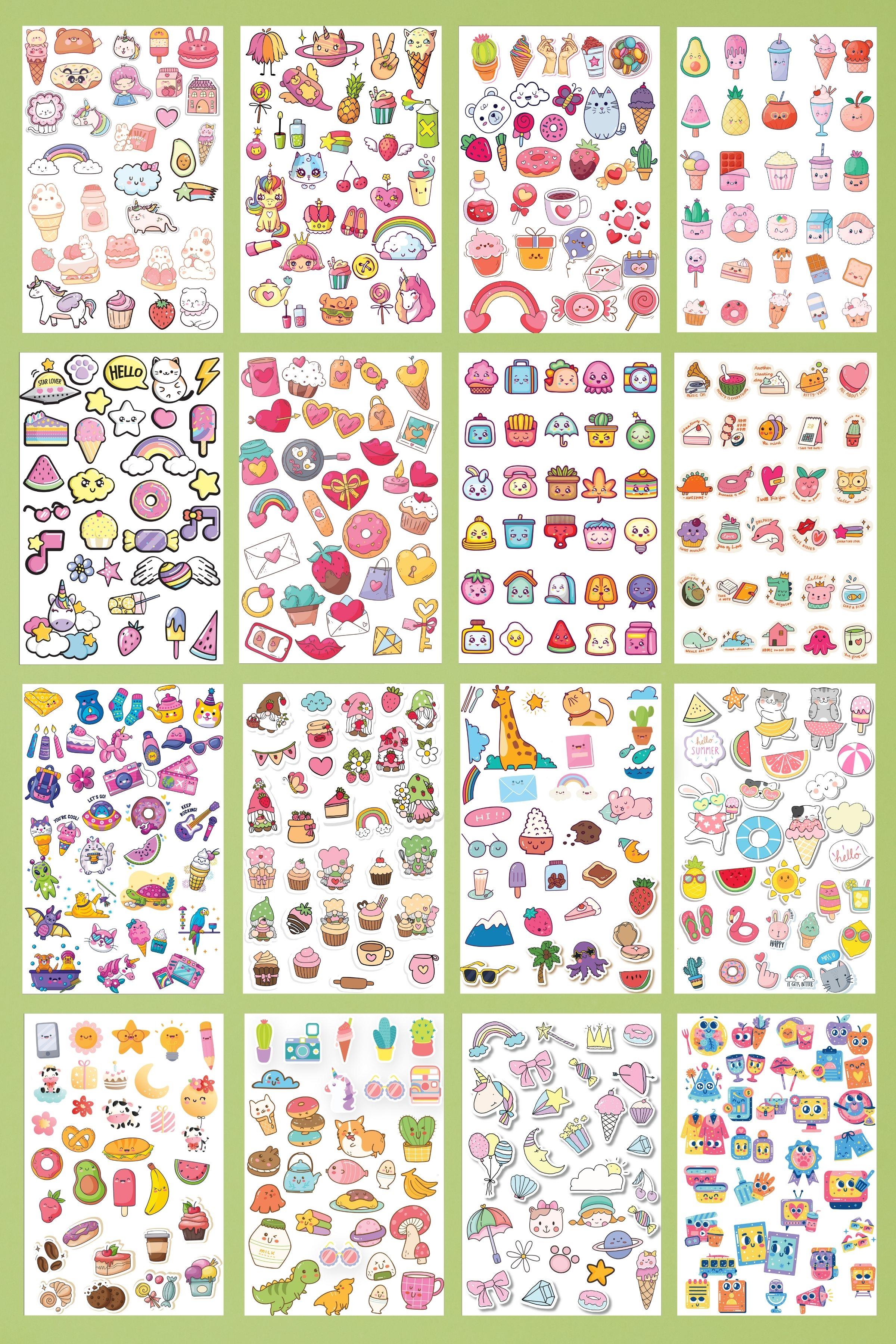 Sticker Seti, 500 Adet, 16 Sayfa Sticker Book, Ajanda, Bullet Journal, Günlük, Laptop, Telefon