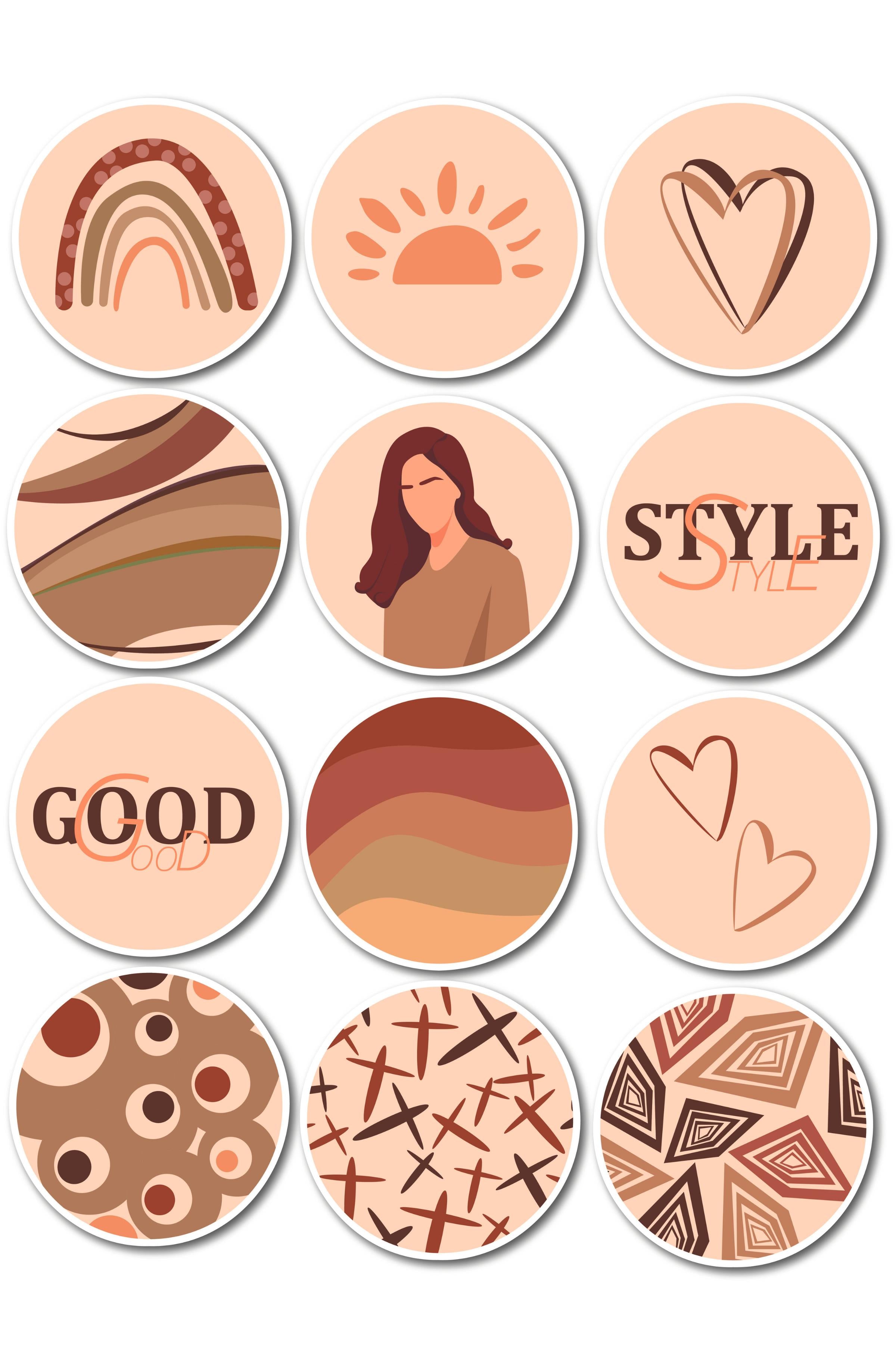 Stil/Moda Temalı Sticker ve Etiket Seti - Orta Boy - Su Geçirmez, Kalın Yapışkanlı Sticker Seti