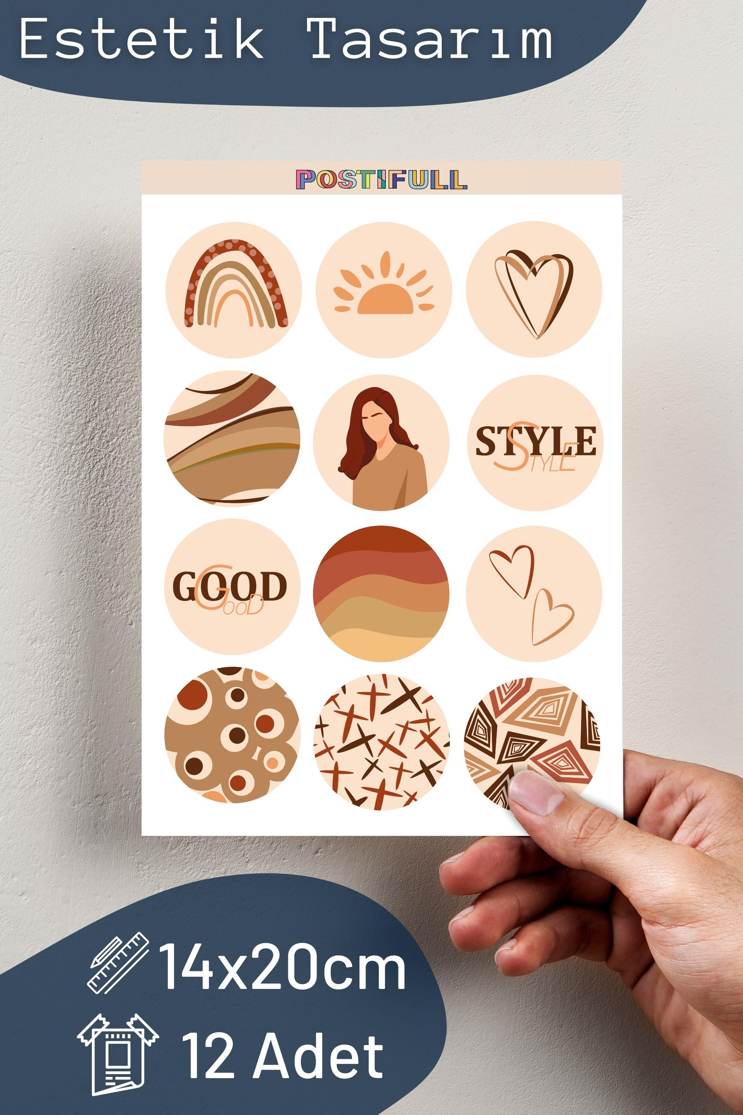 Stil/Moda Temalı Sticker ve Etiket Seti - Orta Boy - Su Geçirmez, Kalın Yapışkanlı Sticker Seti