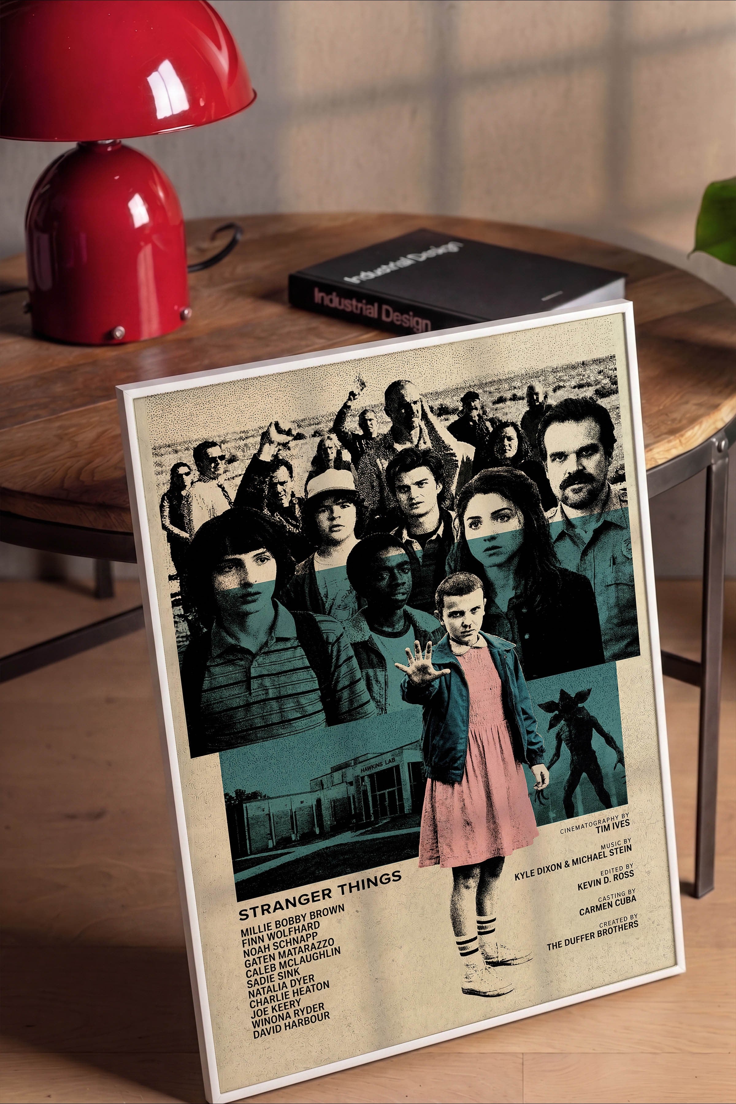 Stranger Things Beyaz Çerçeveli Poster, Sinema ve Dizi Tablo, Film Dizi Afişleri NO:112768