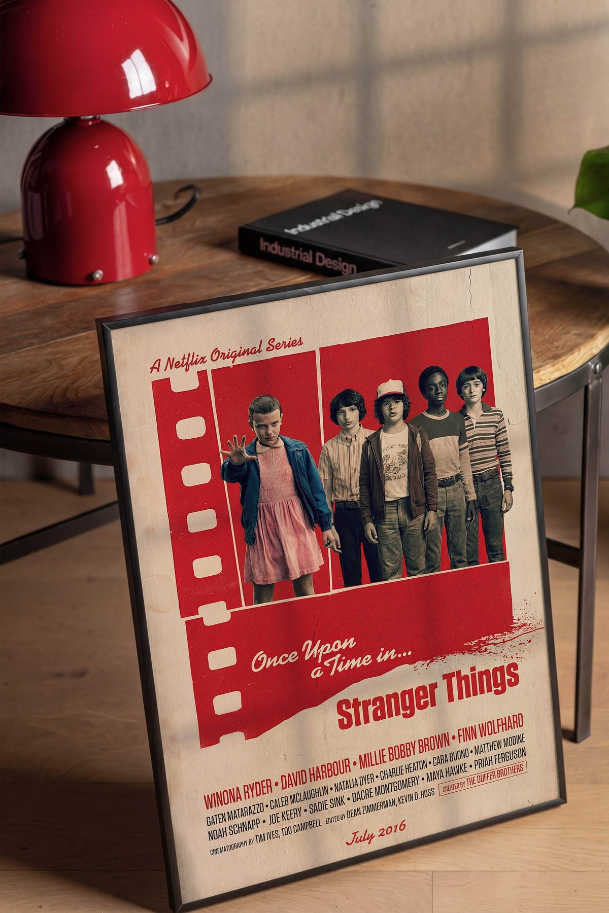 Stranger Things Siyah Çerçeveli Poster, Sinema ve Dizi Tablo, Film Dizi Afişleri NO:112843