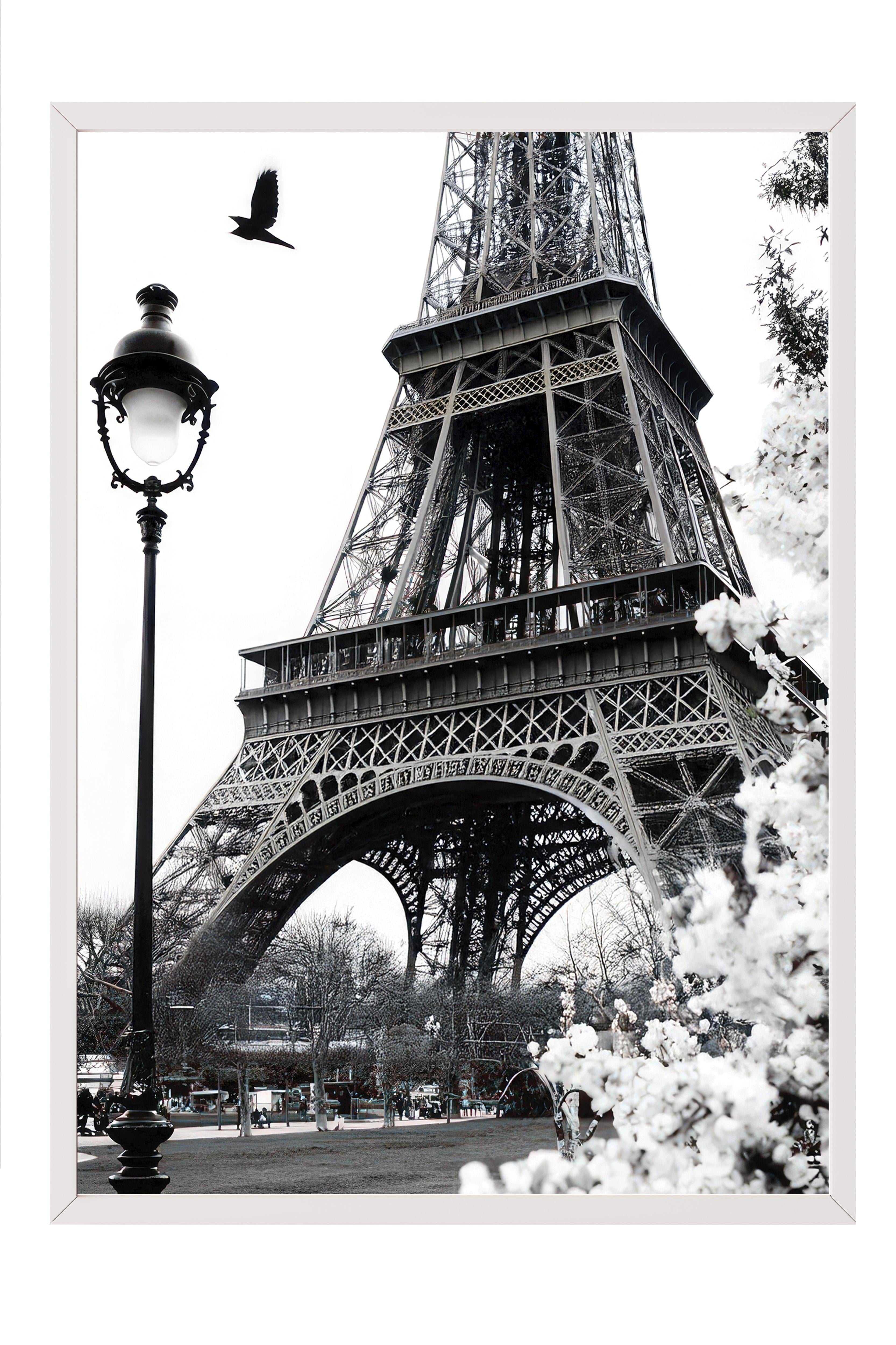Street of Paris Çerçeveli Tablo, Beyaz Çerçeve ve Poster, Duvar Tablosu Comfort Serisi NO:108424