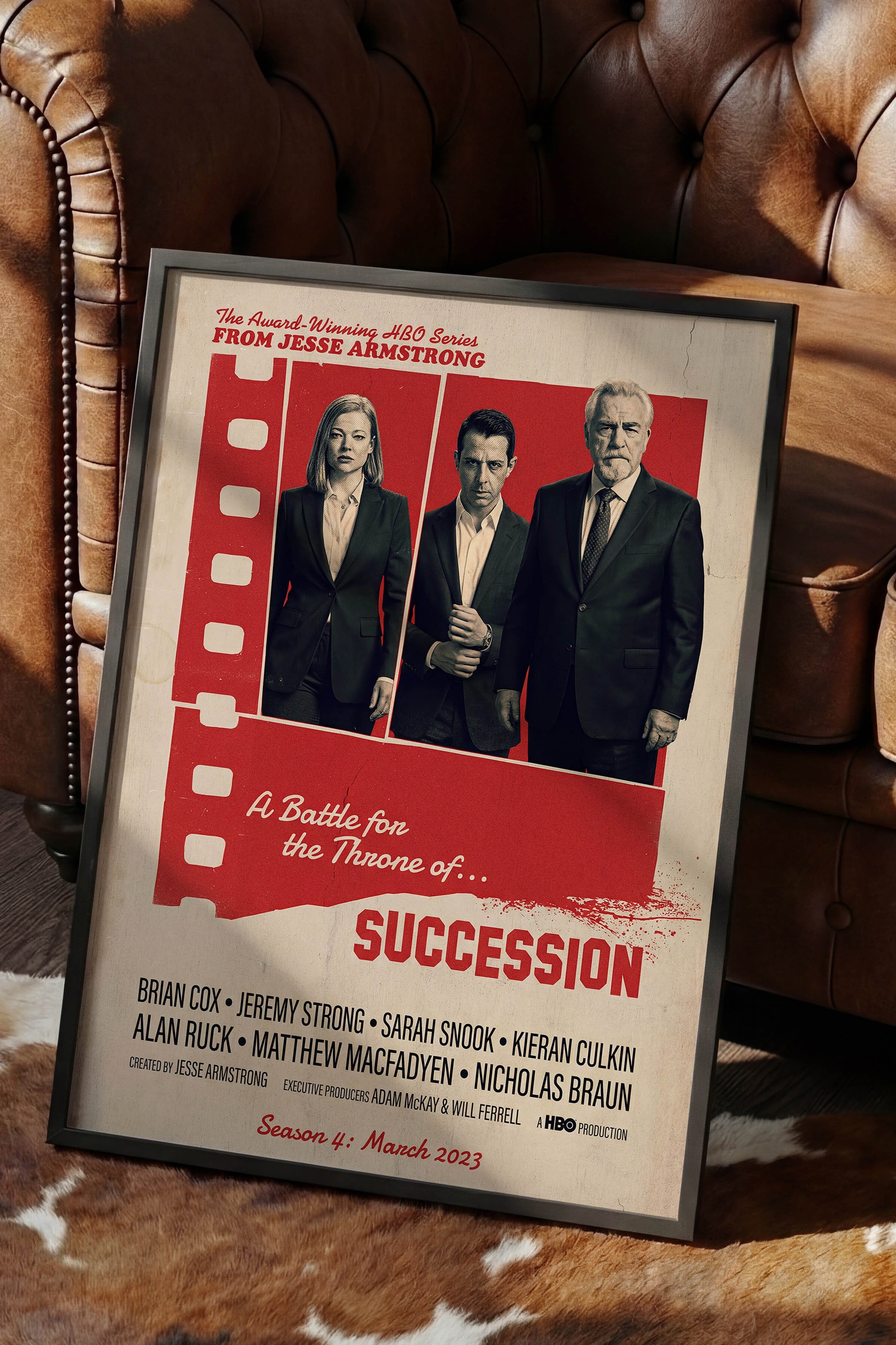 Succession Siyah Çerçeveli Poster, Sinema ve Dizi Tablo, Film Dizi Afişleri NO:112870