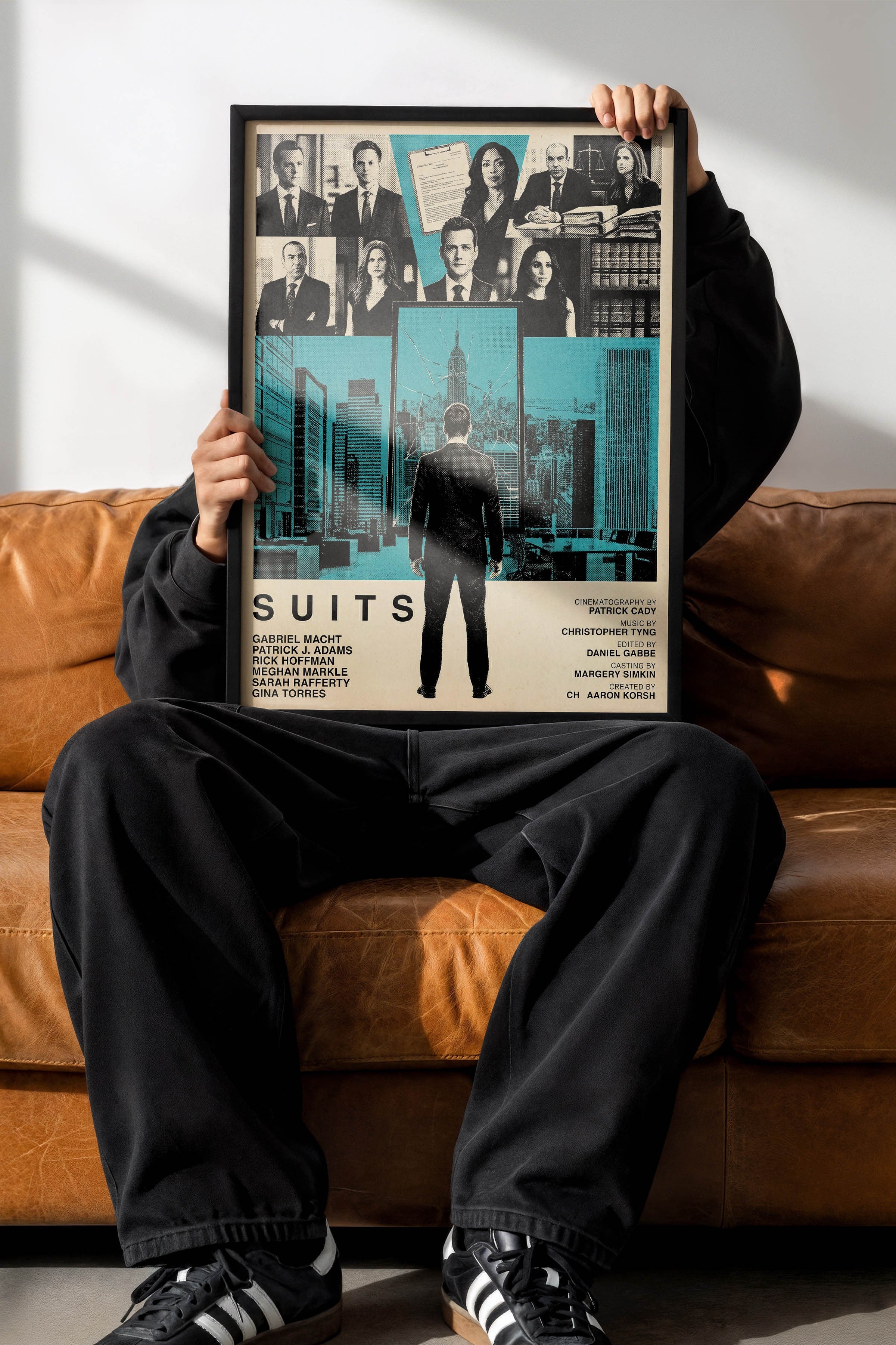 Suits Siyah Çerçeveli Poster, Sinema ve Dizi Tablo, Film Dizi Afişleri NO:112789
