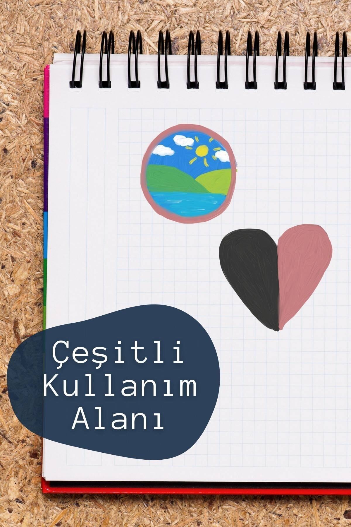 Suluboya Temalı Sticker Seti - 6 Adet Etiket Seti- Telefon, Tablet, Defter Laptop Uyumlu Etiket