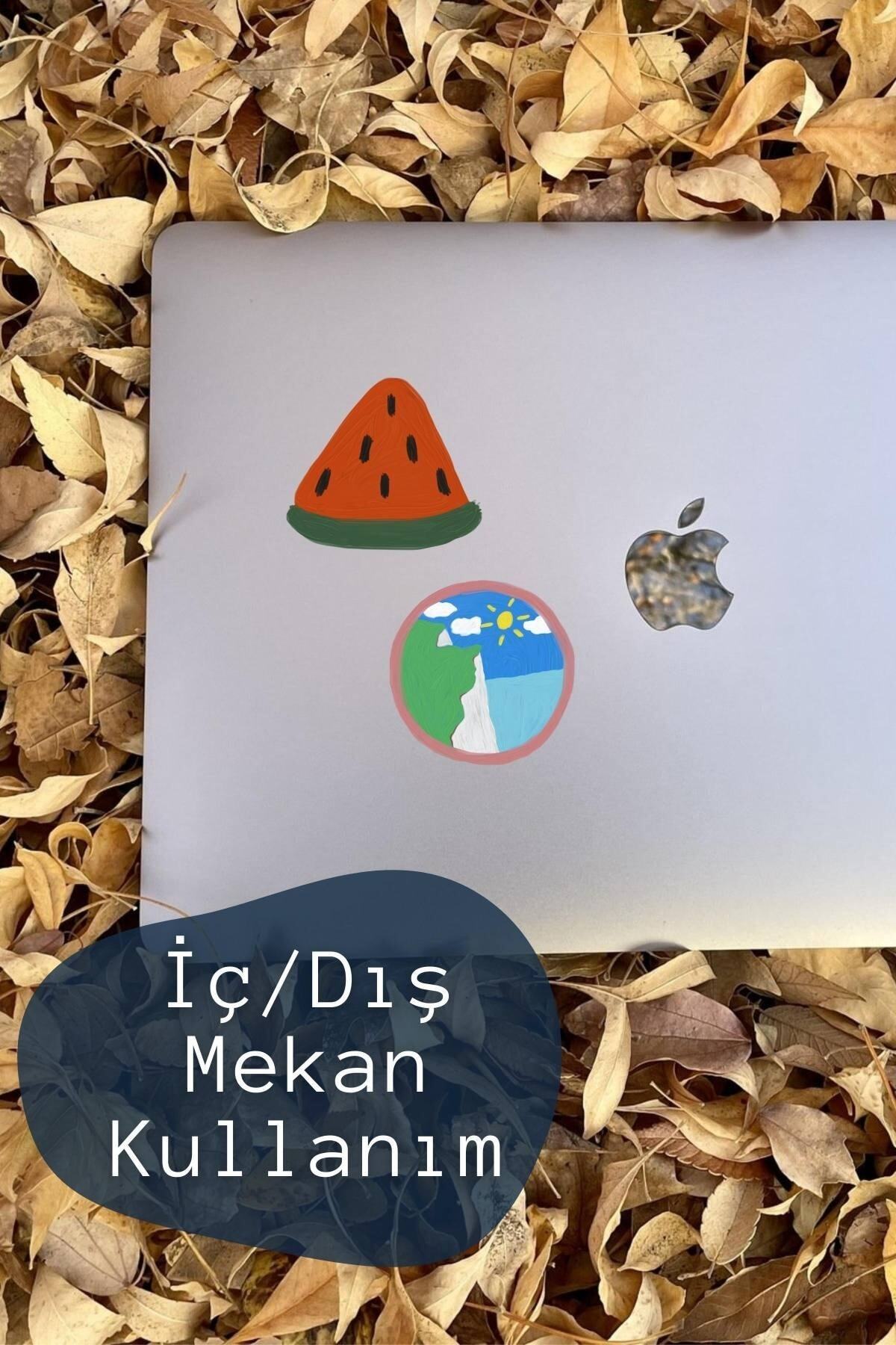 Suluboya Temalı Sticker Seti - 6 Adet Etiket Seti- Telefon, Tablet, Defter Laptop Uyumlu Etiket