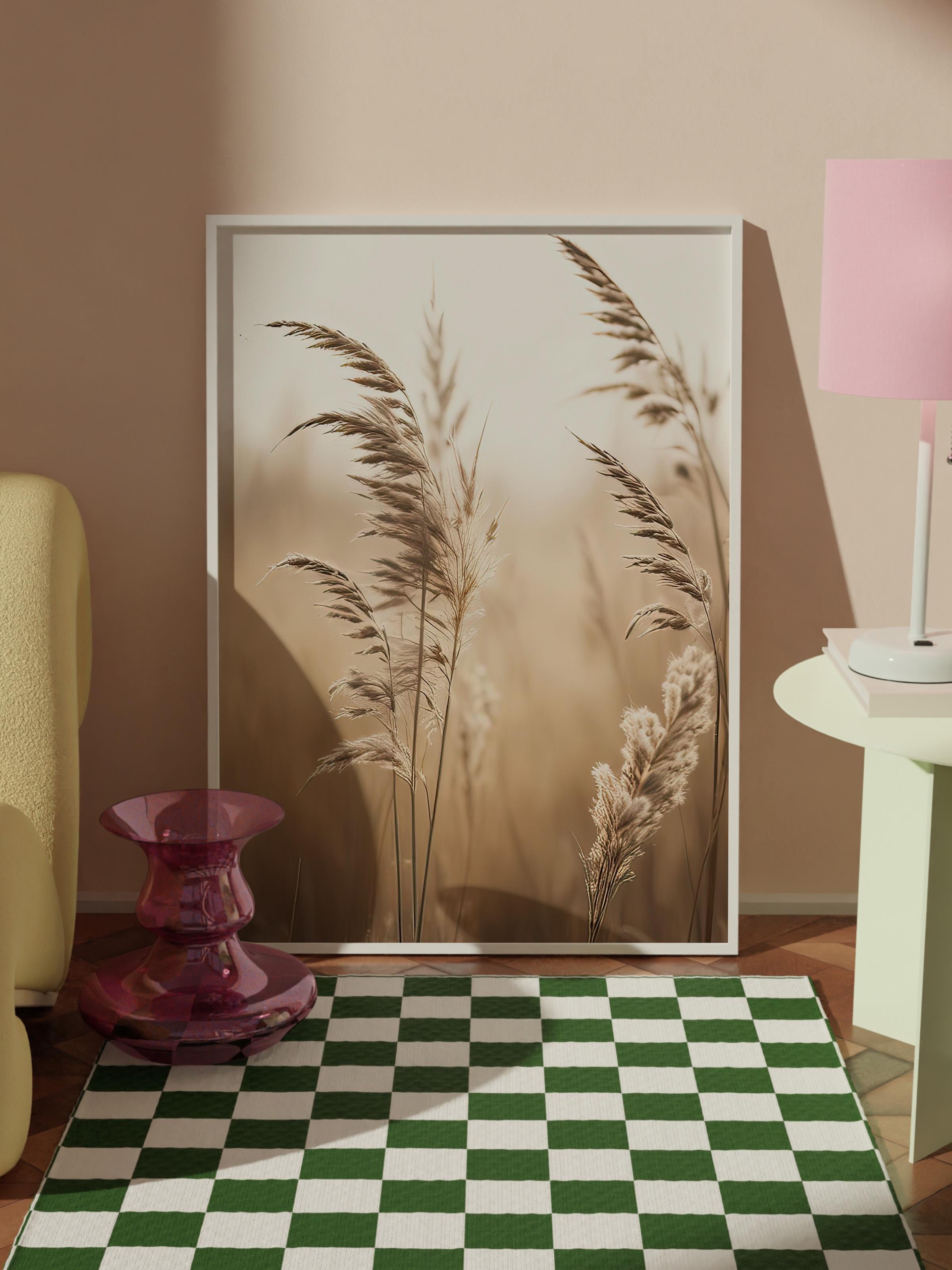 Sunlight Reed Çerçeveli Tablo, Beyaz Çerçeve ve Poster, Dikey Duvar Tablosu Comfort Serisi NO:108409