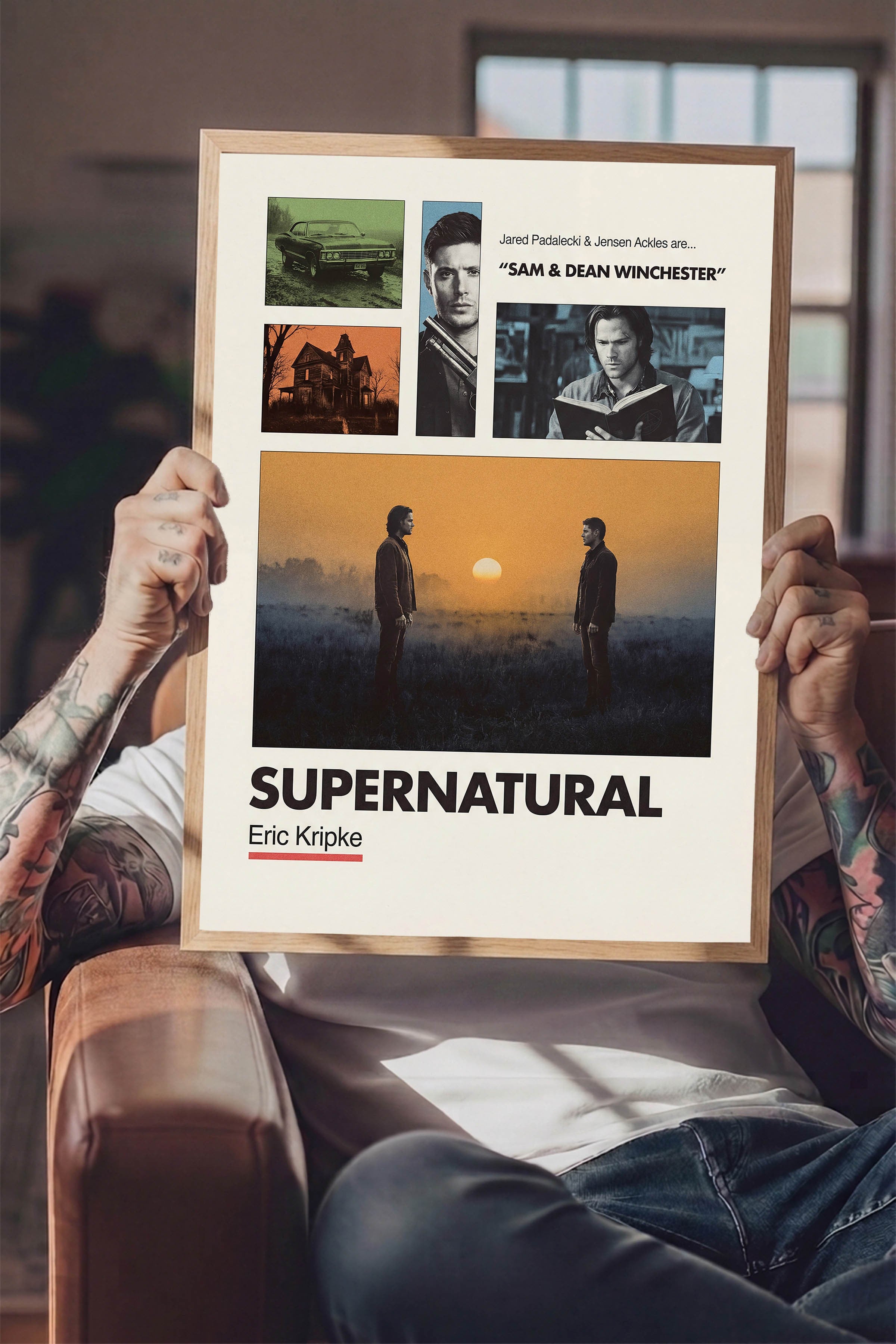 Supernatural Ahşap Çerçeveli Poster, Sinema ve Dizi Tablo, Film Dizi Afişleri NO:112924