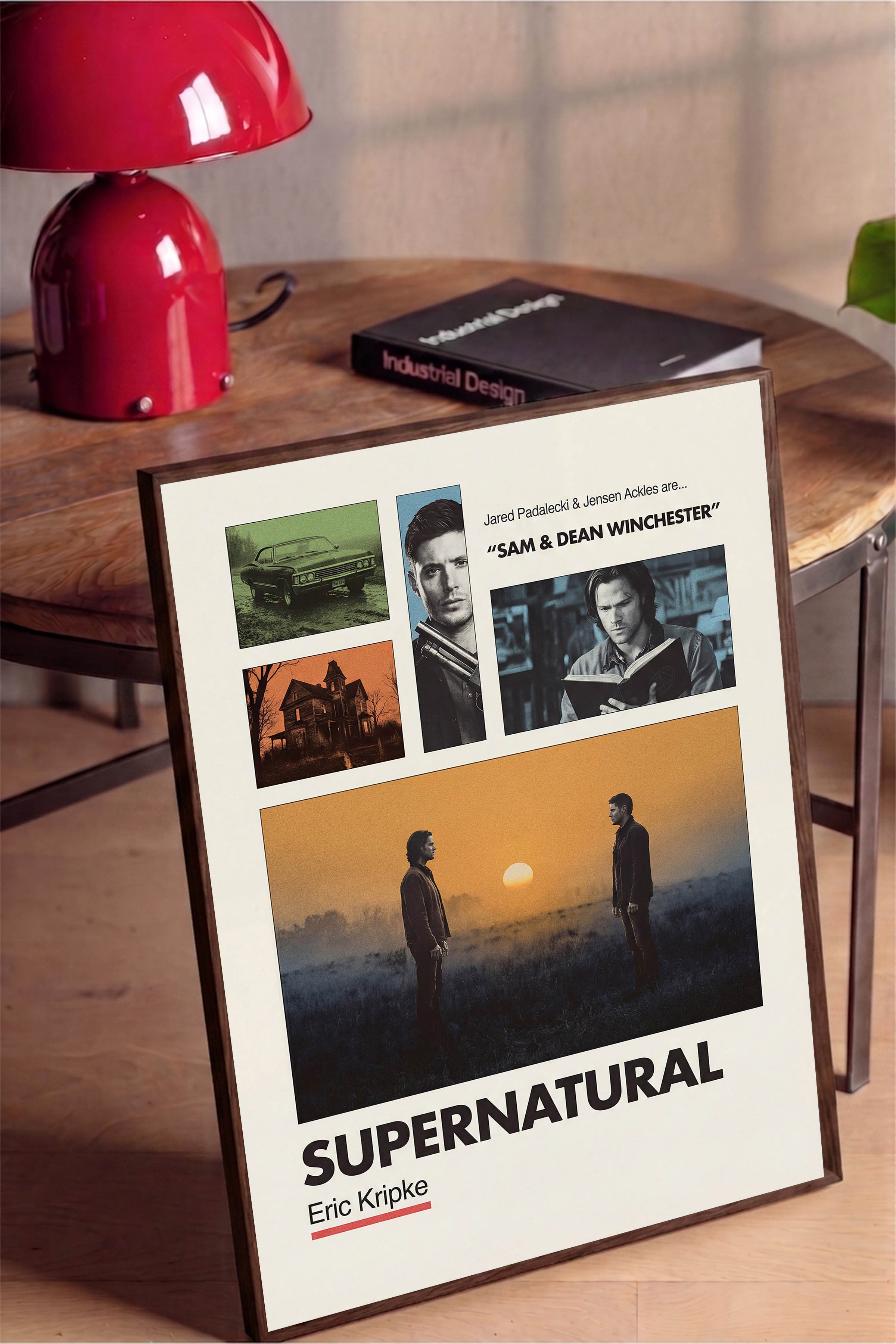 Supernatural Kahverengi Çerçeveli Poster, Sinema ve Dizi Tablo, Film Dizi Afişleri NO:112924