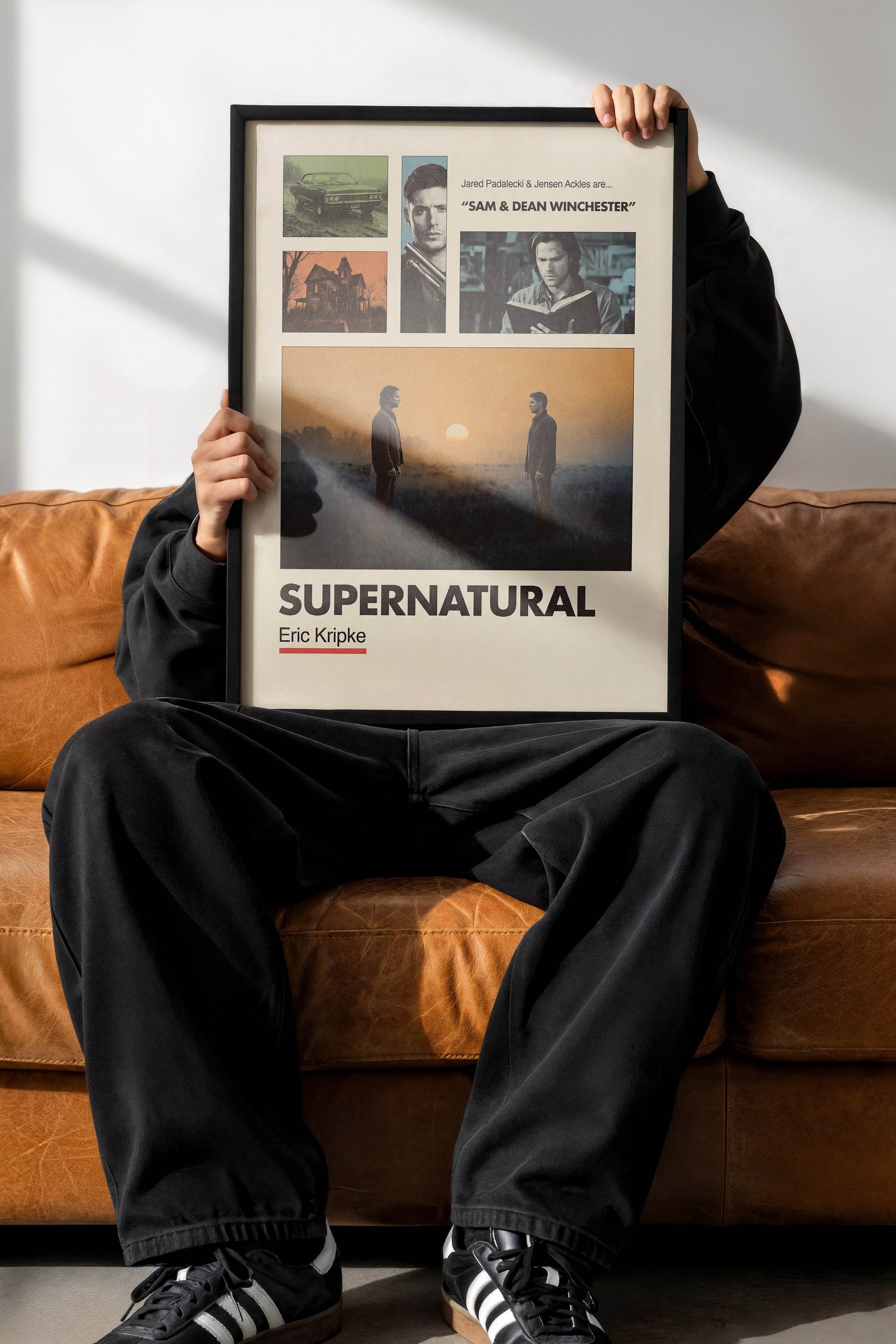 Supernatural Siyah Çerçeveli Poster, Sinema ve Dizi Tablo, Film Dizi Afişleri NO:112924
