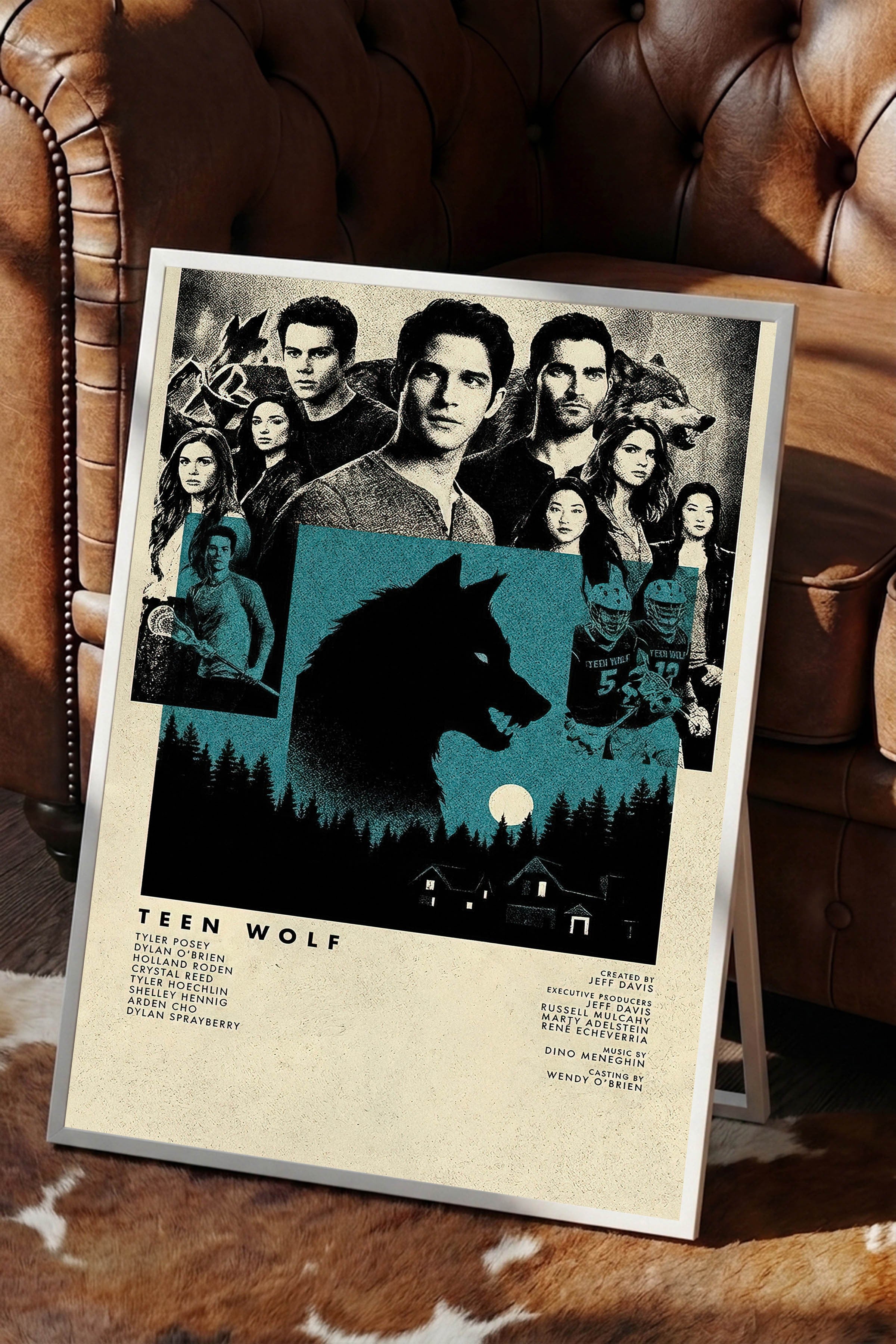 Teen Wolf Beyaz Çerçeveli Poster, Sinema ve Dizi Tablo, Film Dizi Afişleri NO:112798