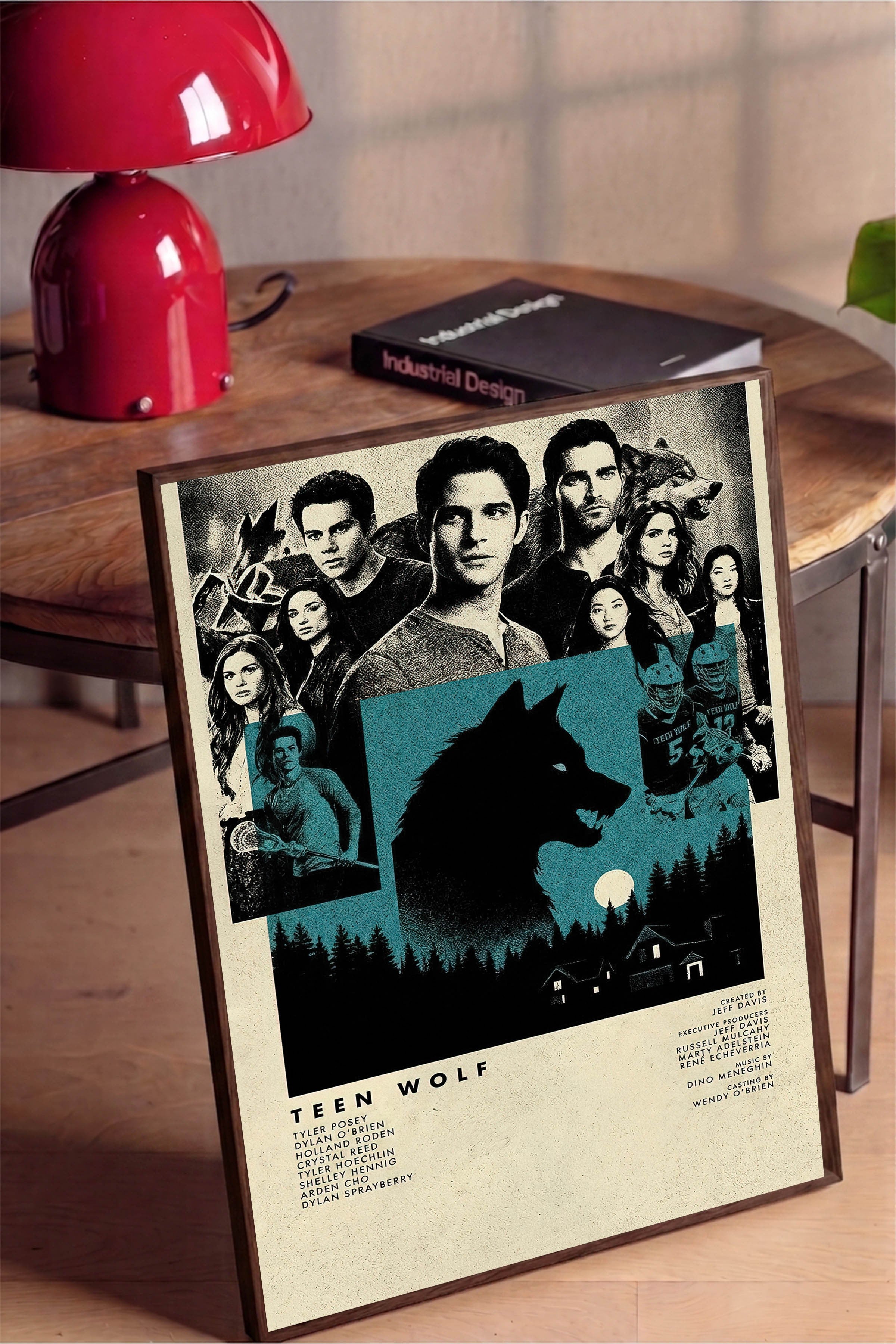 Teen Wolf Kahverengi Çerçeveli Poster, Sinema ve Dizi Tablo, Film Dizi Afişleri NO:112798