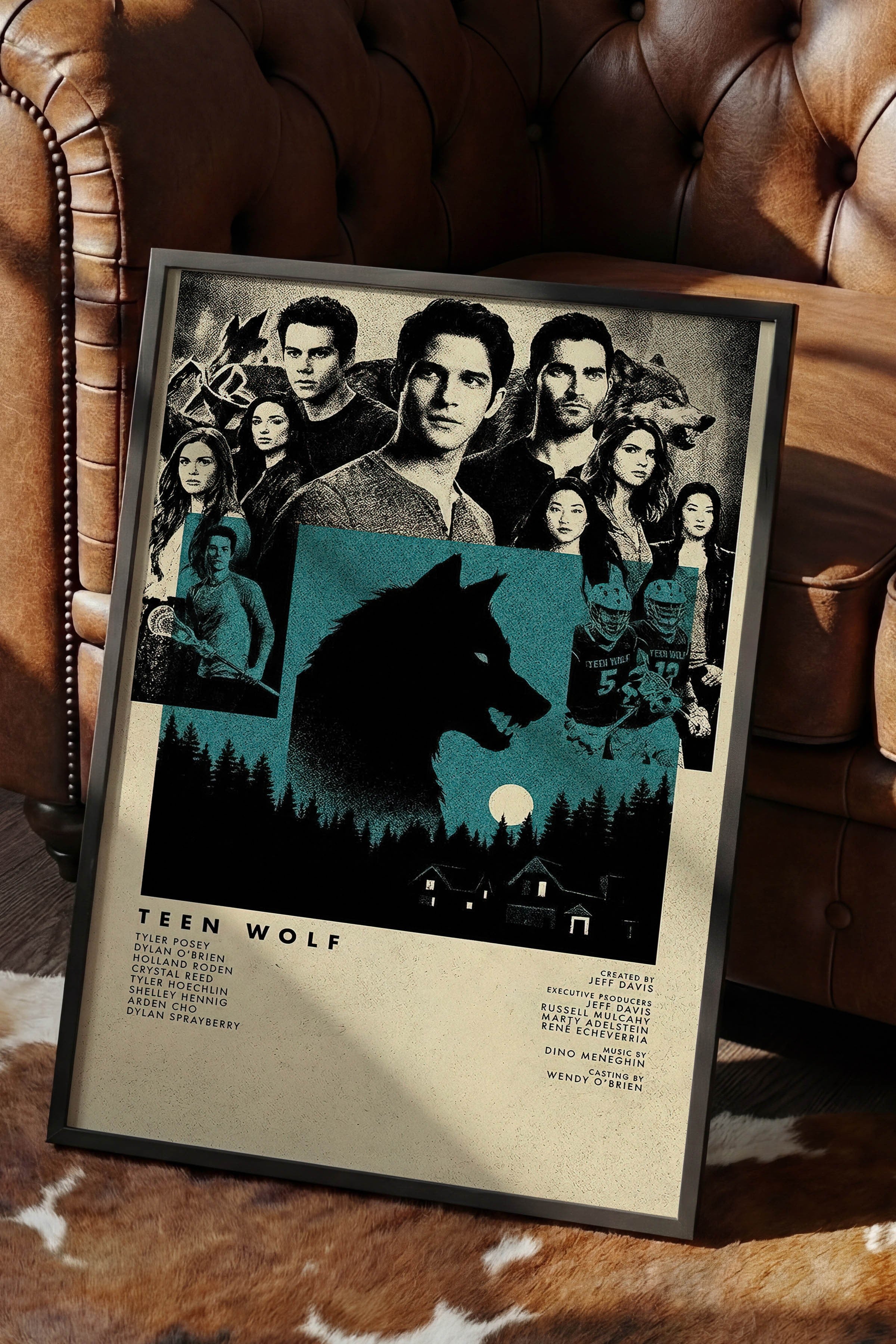 Teen Wolf Siyah Çerçeveli Poster, Sinema ve Dizi Tablo, Film Dizi Afişleri NO:112798