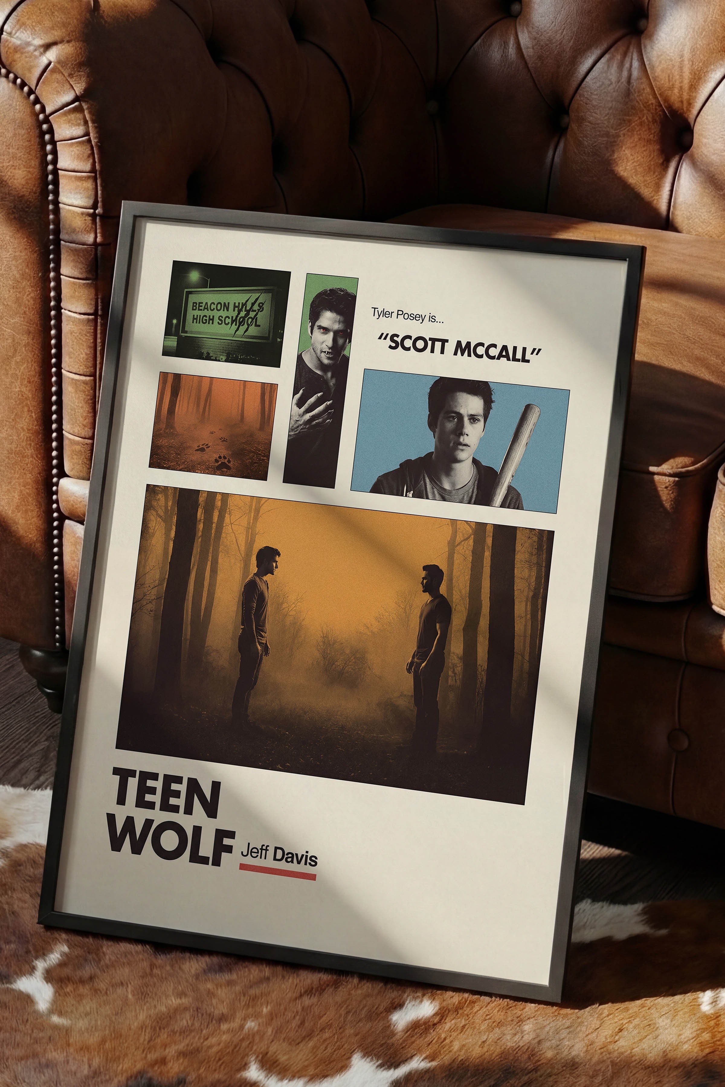Teen Wolf Siyah Çerçeveli Poster, Sinema ve Dizi Tablo, Film Dizi Afişleri NO:112926