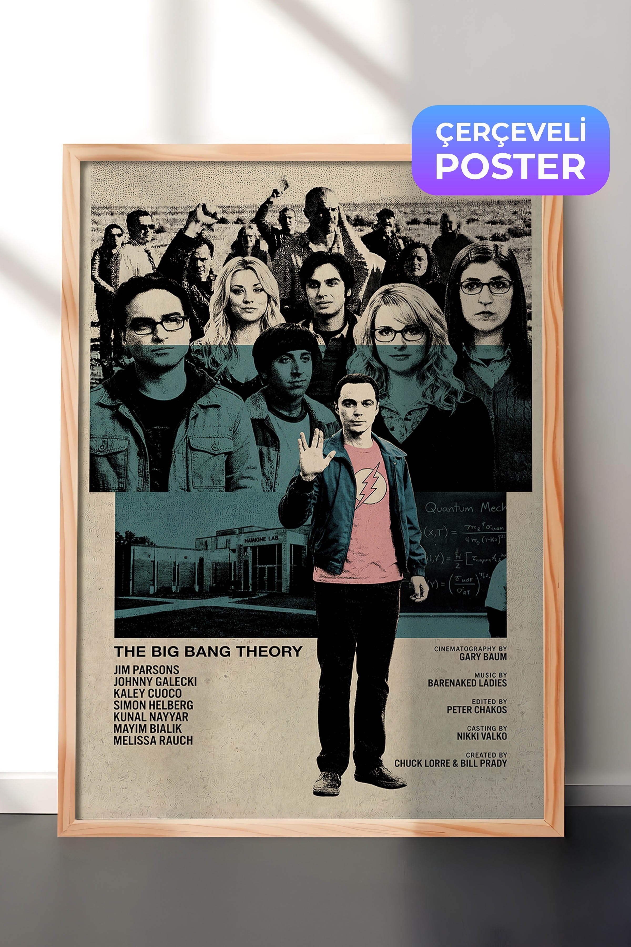 The Big Bang Theory Ahşap Çerçeveli Poster, Sinema ve Dizi Tablo, Film Dizi Afişleri NO:112769