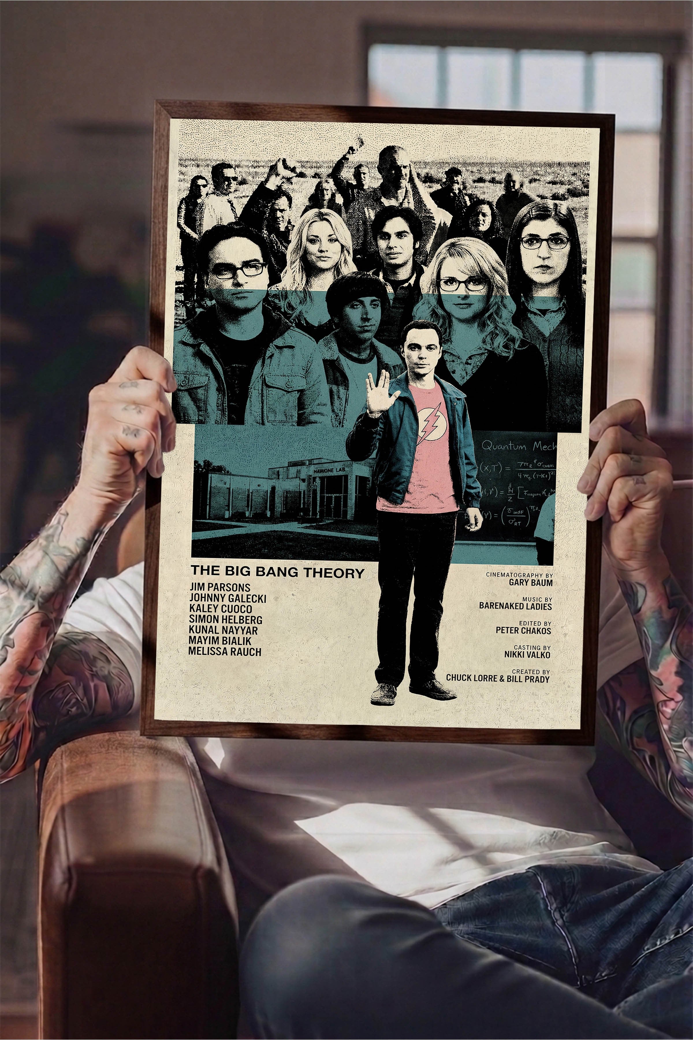 The Big Bang Theory Kahverengi Çerçeveli Poster, Sinema ve Dizi Tablo, Film Dizi Afişleri NO:112769