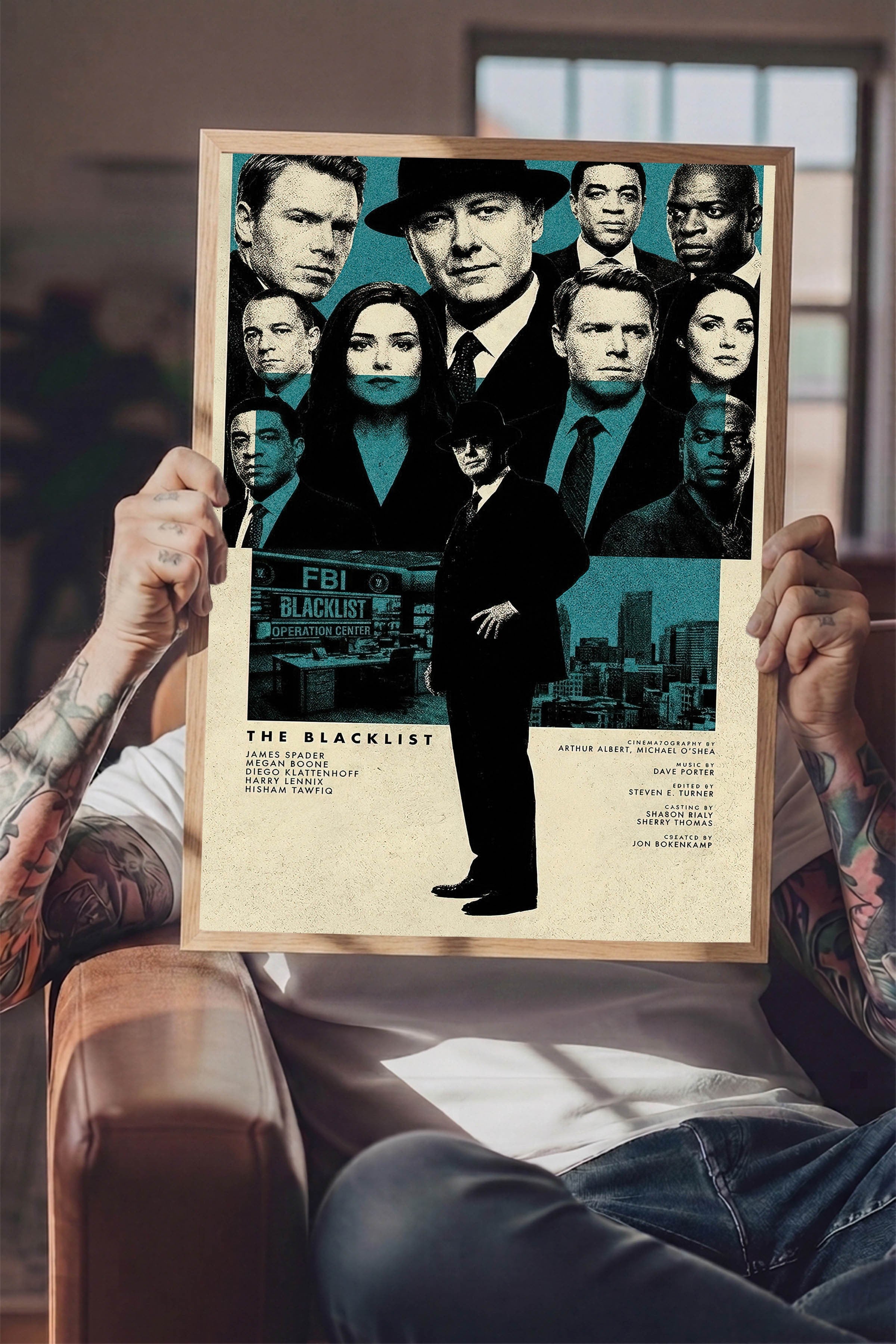 The Blacklist Ahşap Çerçeveli Poster, Sinema ve Dizi Tablo, Film Dizi Afişleri NO:112802